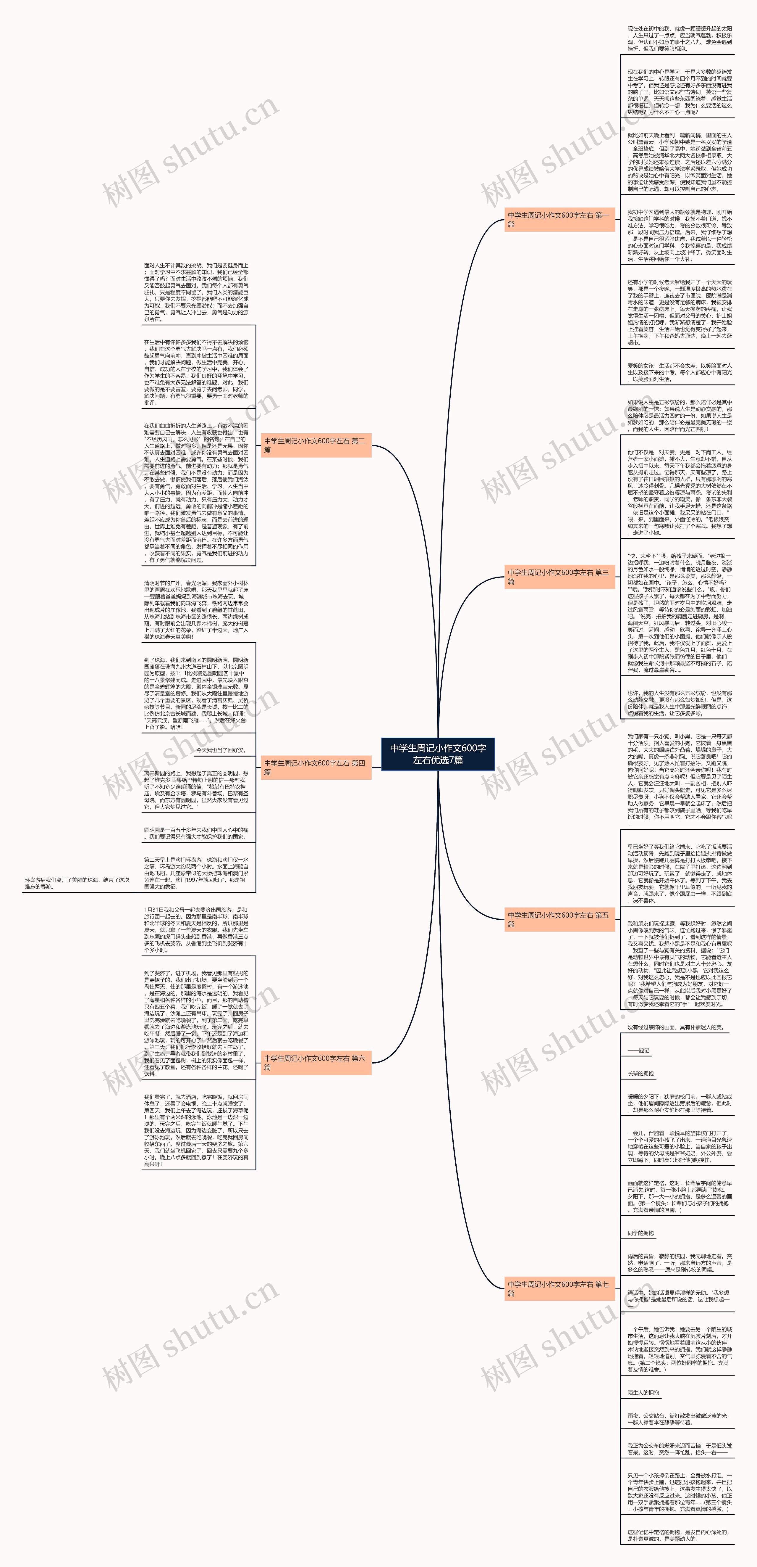 中学生周记小作文600字左右优选7篇思维导图