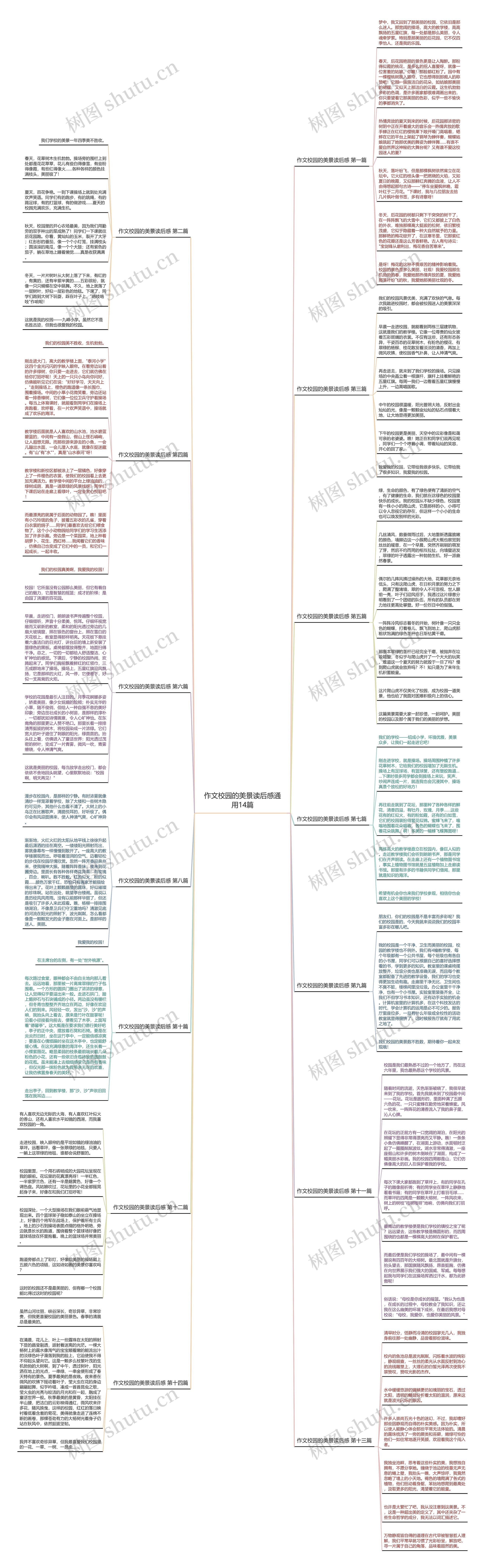 作文校园的美景读后感通用14篇思维导图