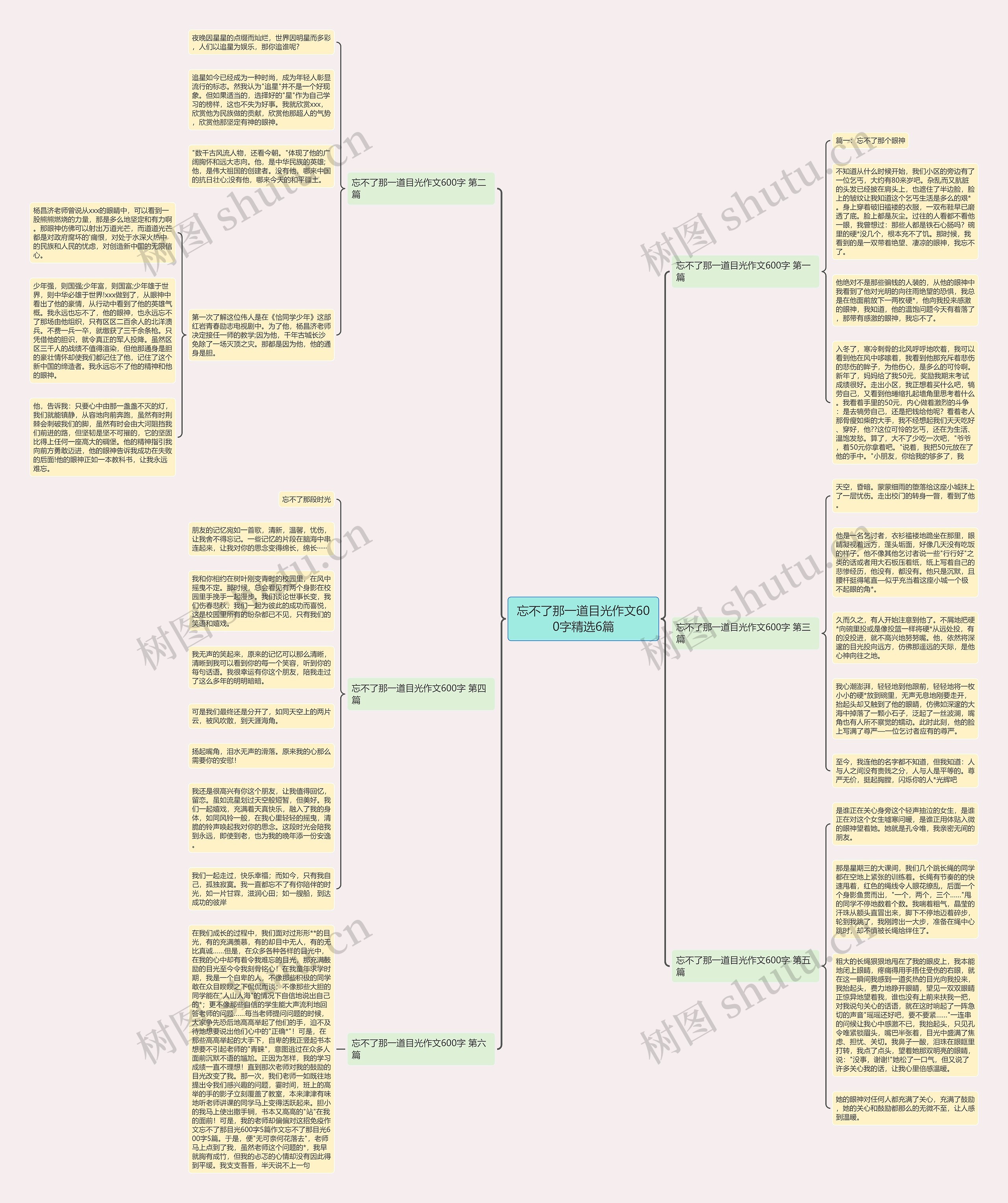 忘不了那一道目光作文600字精选6篇思维导图