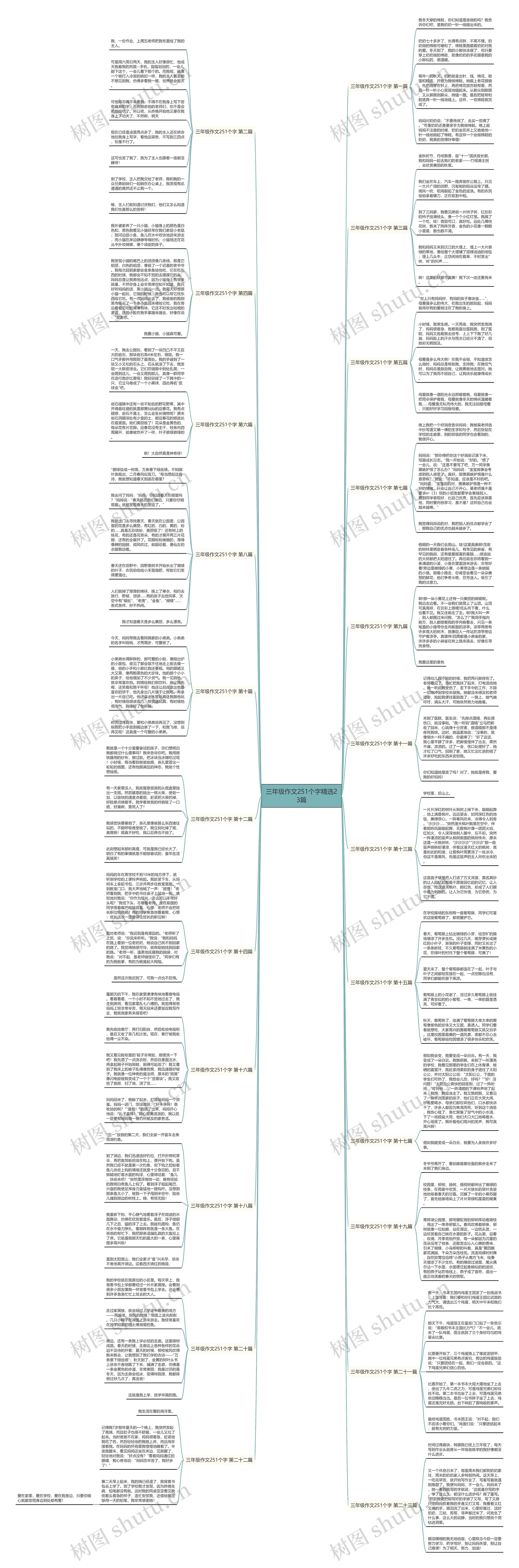 三年级作文251个字精选23篇思维导图