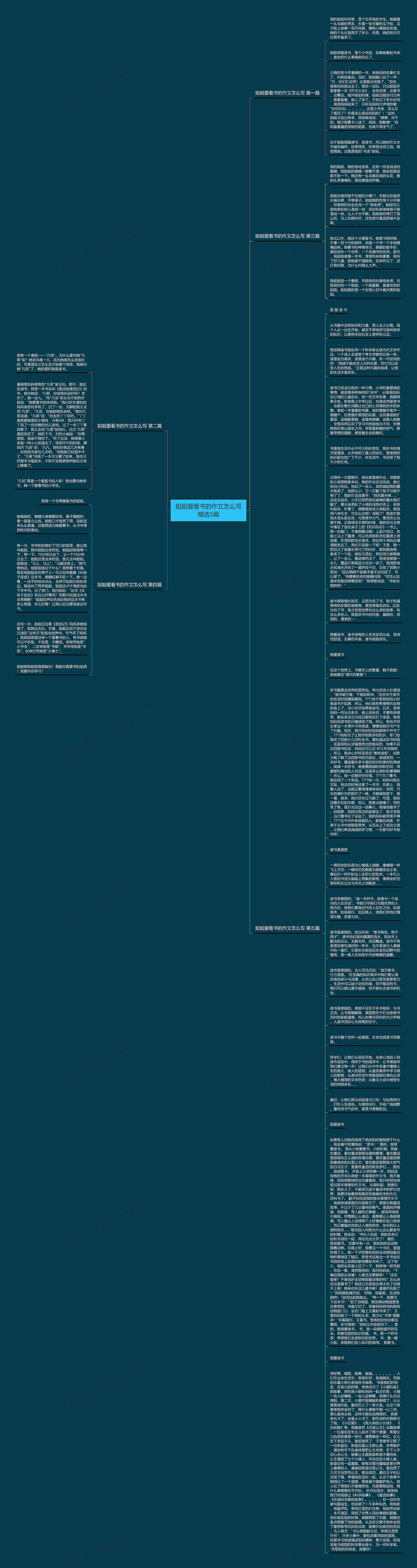 姐姐爱看书的作文怎么写精选5篇思维导图