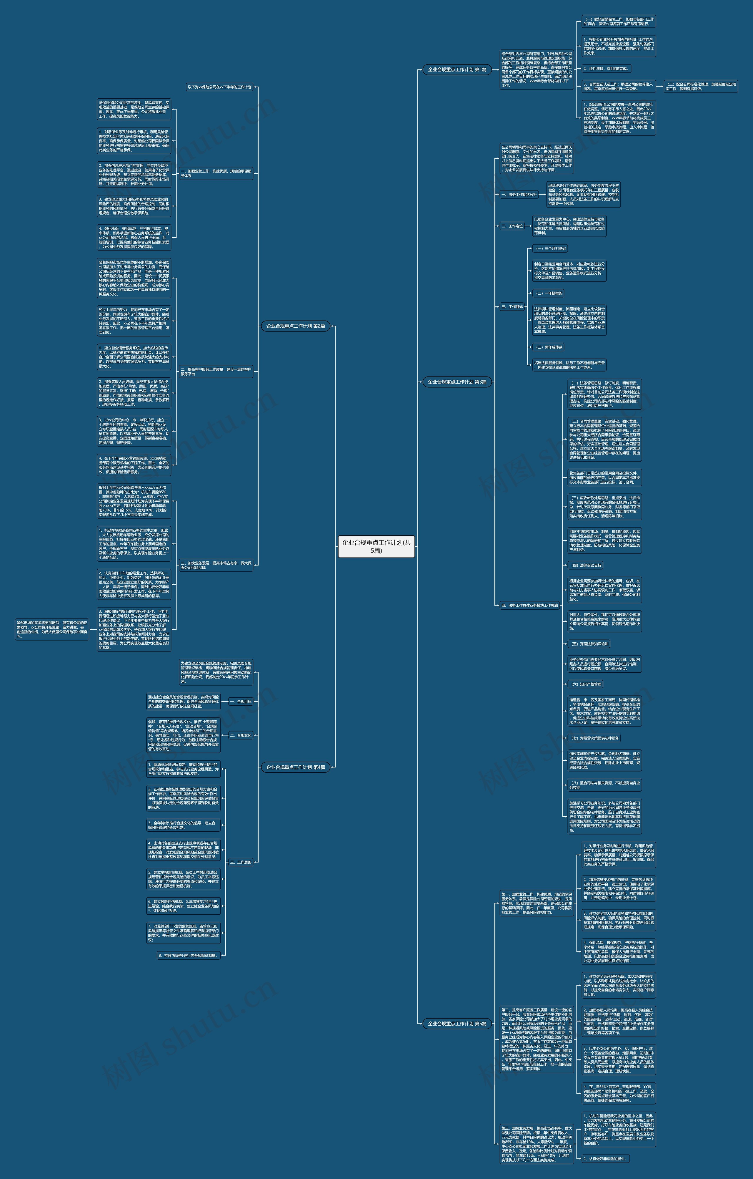 企业合规重点工作计划(共5篇)思维导图