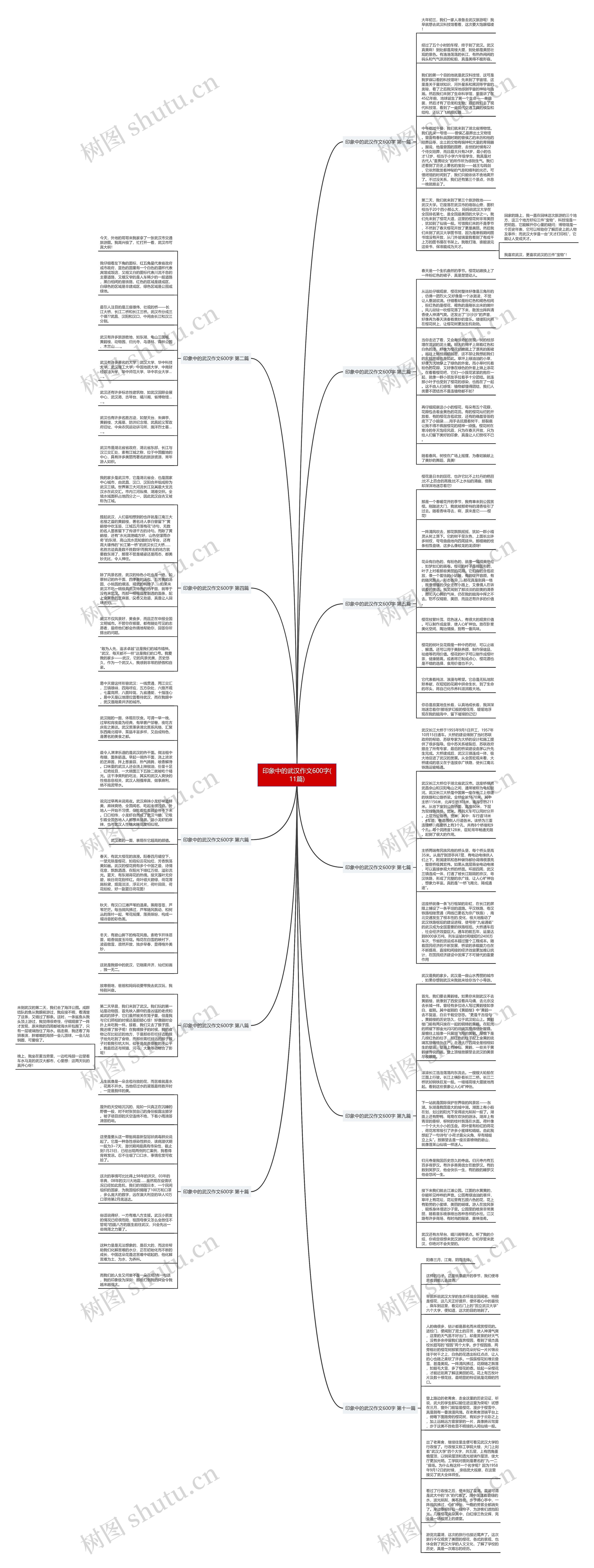 印象中的武汉作文600字(11篇)思维导图