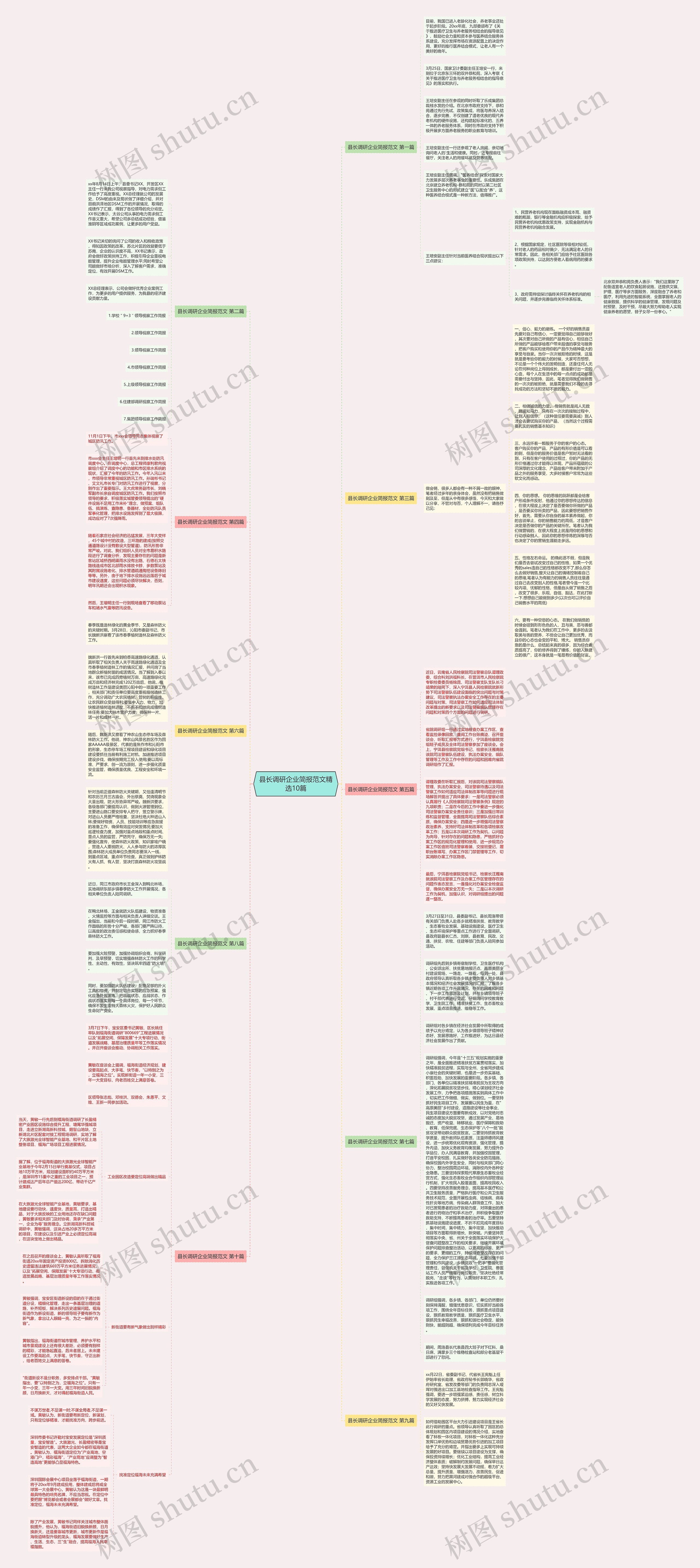 县长调研企业简报范文精选10篇思维导图