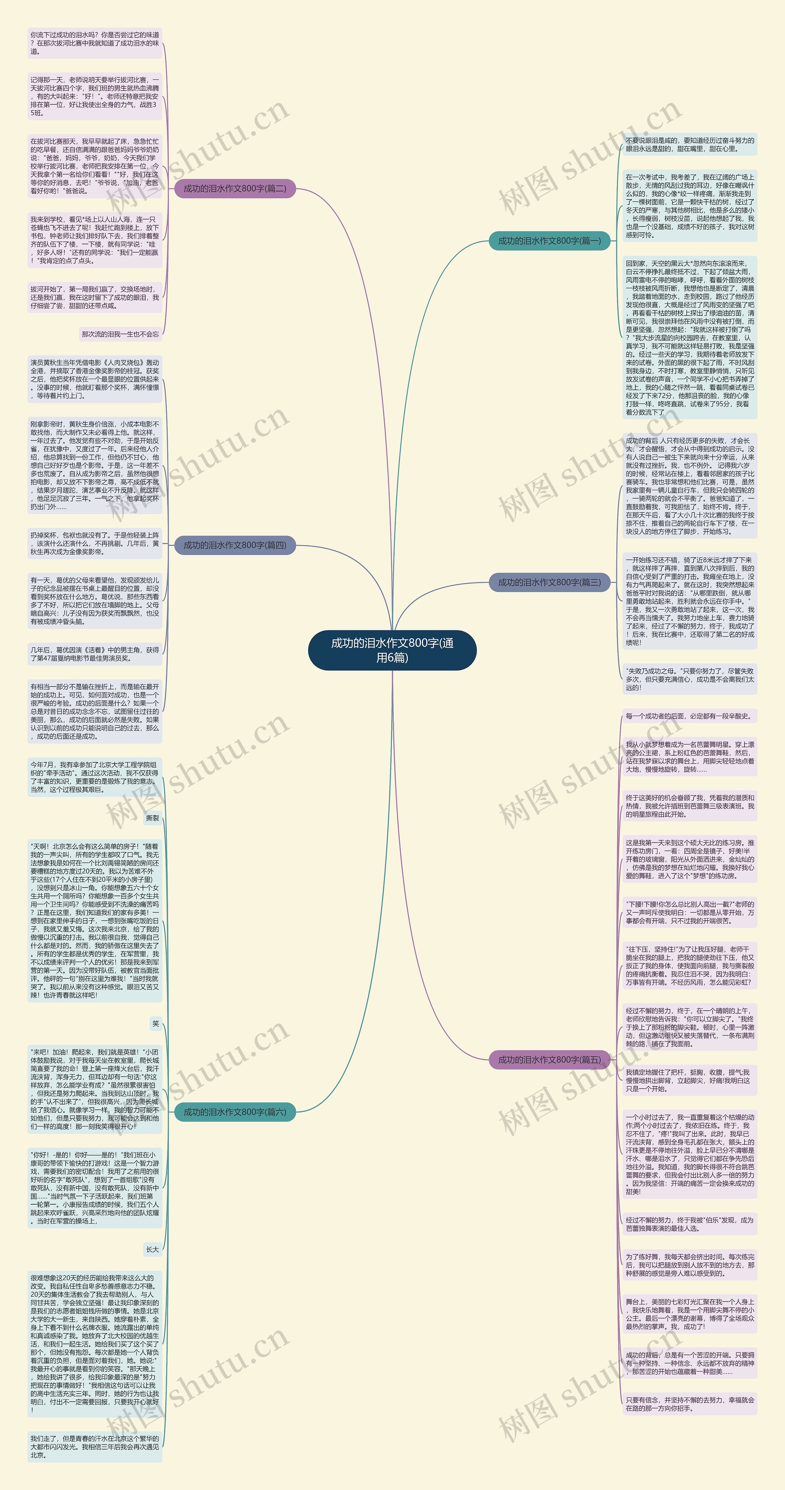 成功的泪水作文800字(通用6篇)思维导图