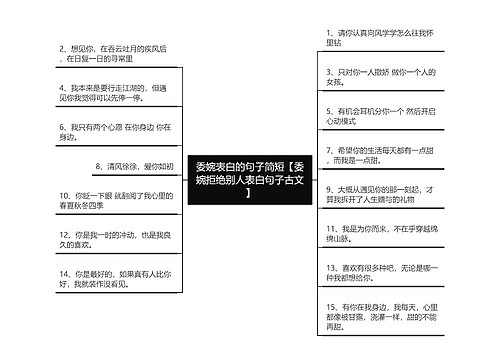 委婉表白的句子简短【委婉拒绝别人表白句子古文】 委婉表白的句子简短【委婉拒绝别人表白句子古文】