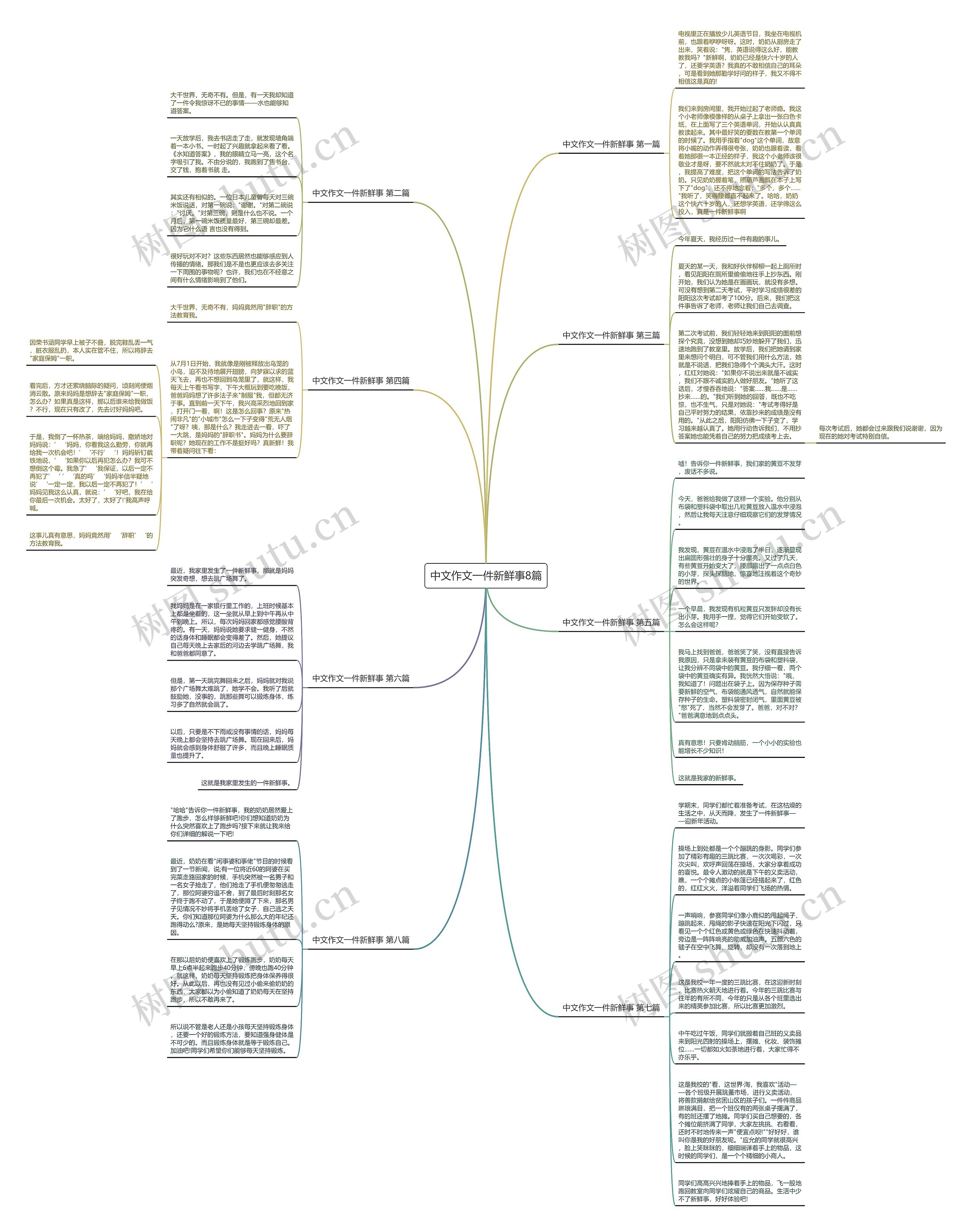 中文作文一件新鲜事8篇思维导图