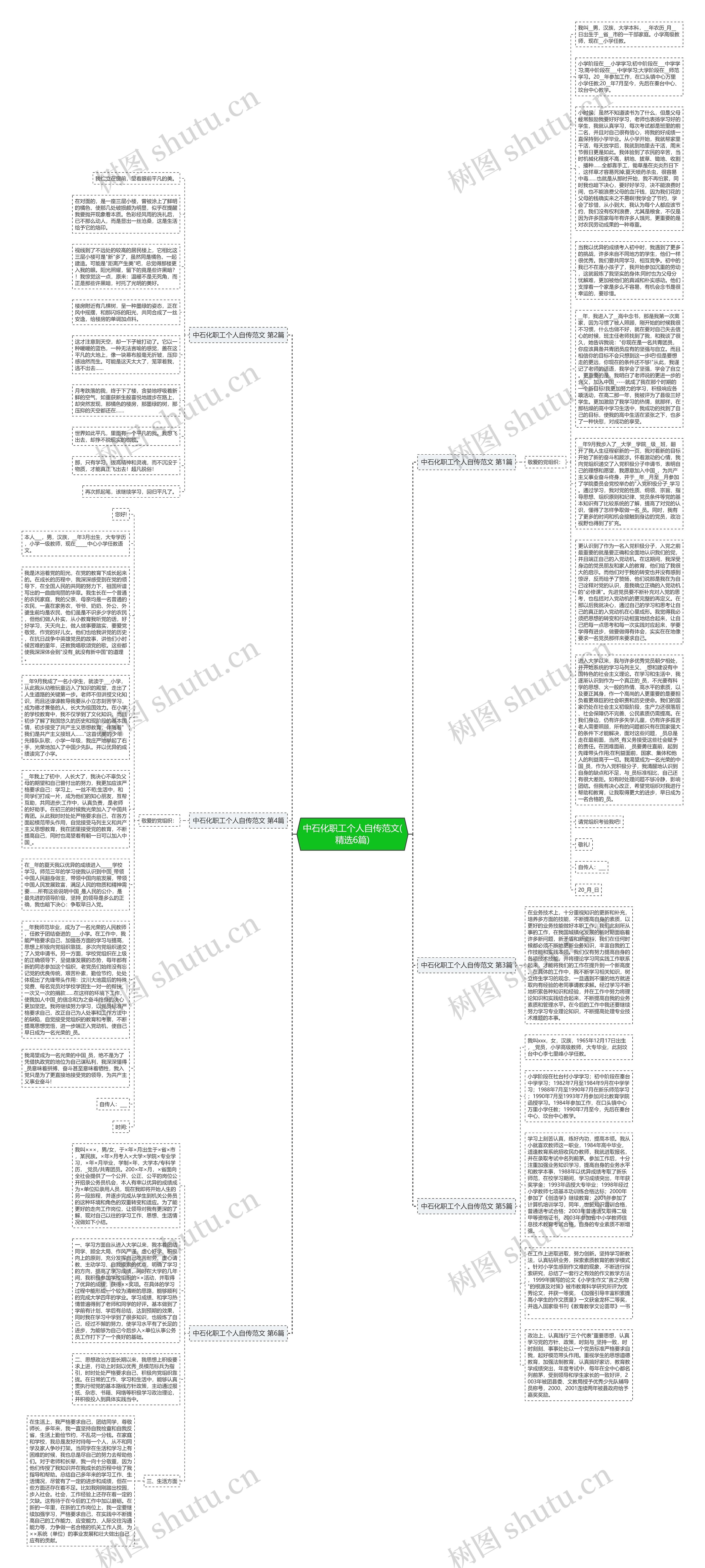 中石化职工个人自传范文(精选6篇)思维导图