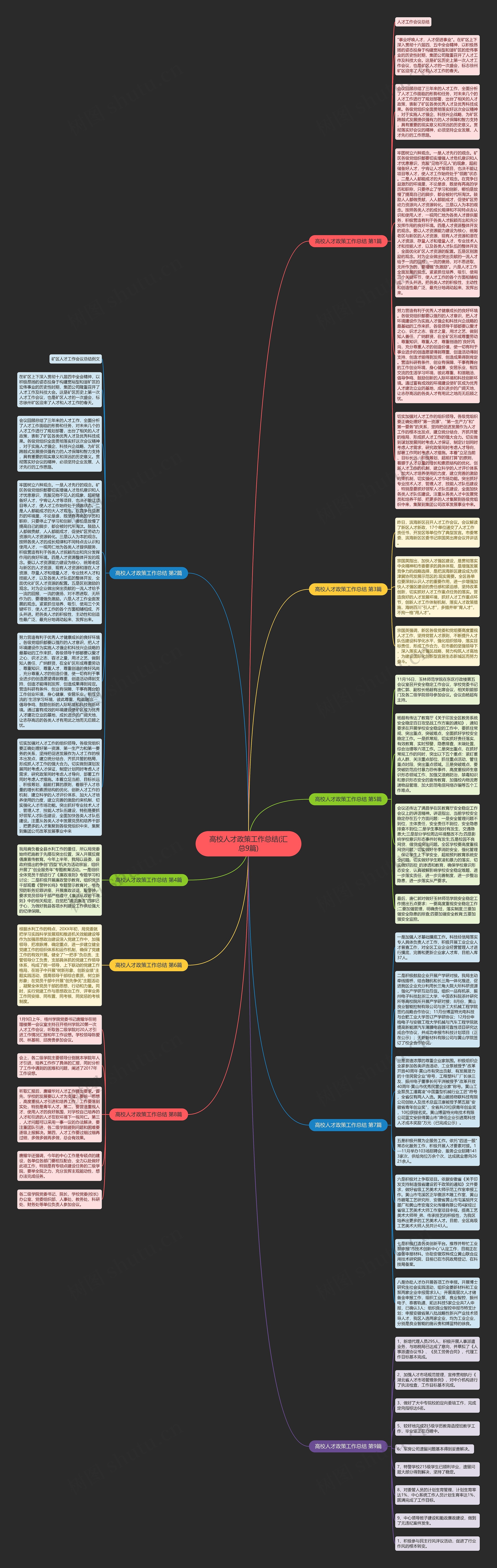 高校人才政策工作总结(汇总9篇)思维导图