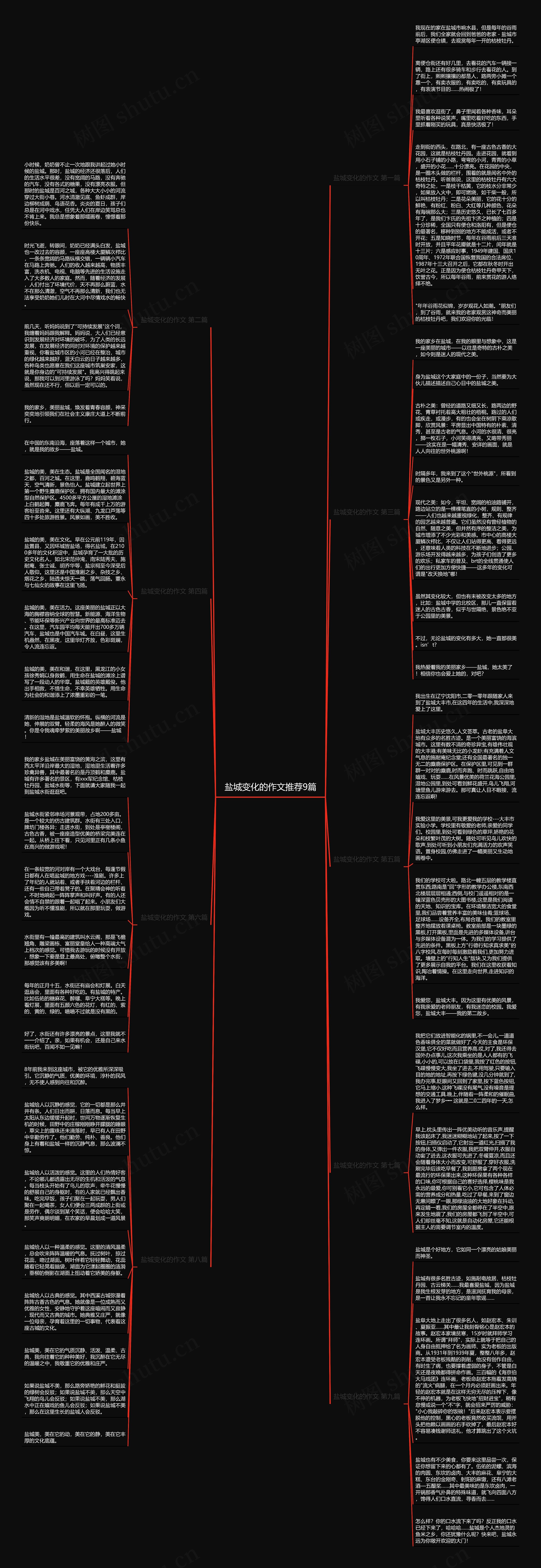 盐城变化的作文推荐9篇思维导图