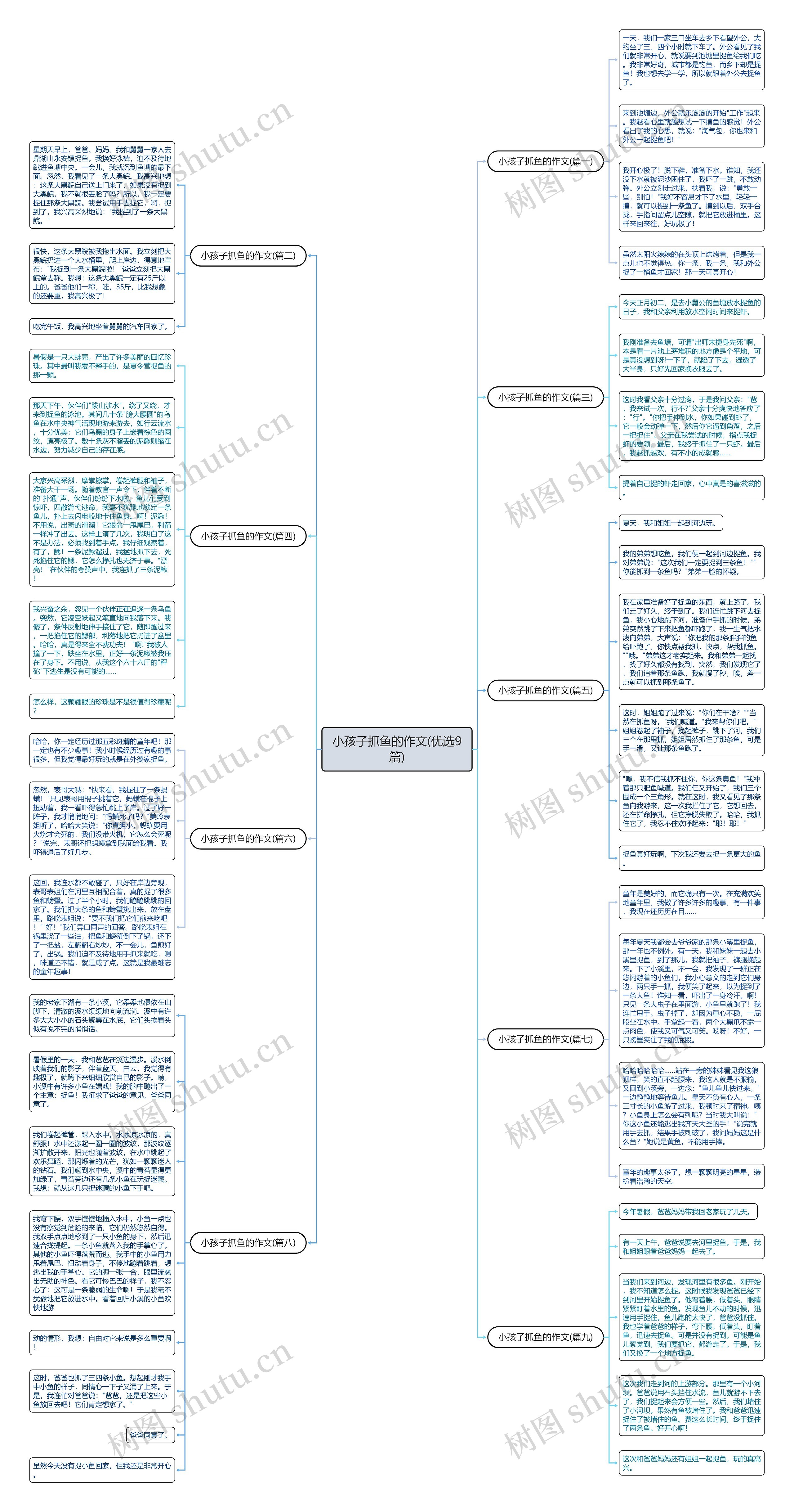 小孩子抓鱼的作文(优选9篇)思维导图