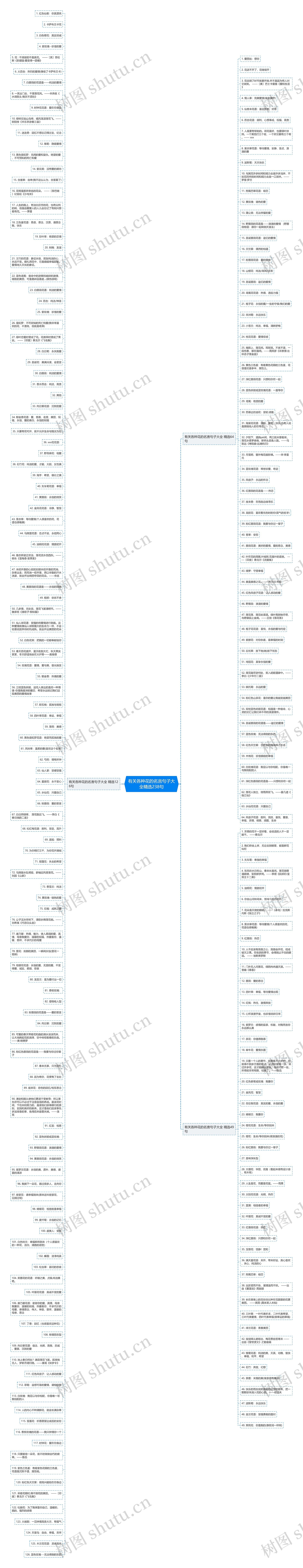 有关各种花的名言句子大全精选238句思维导图