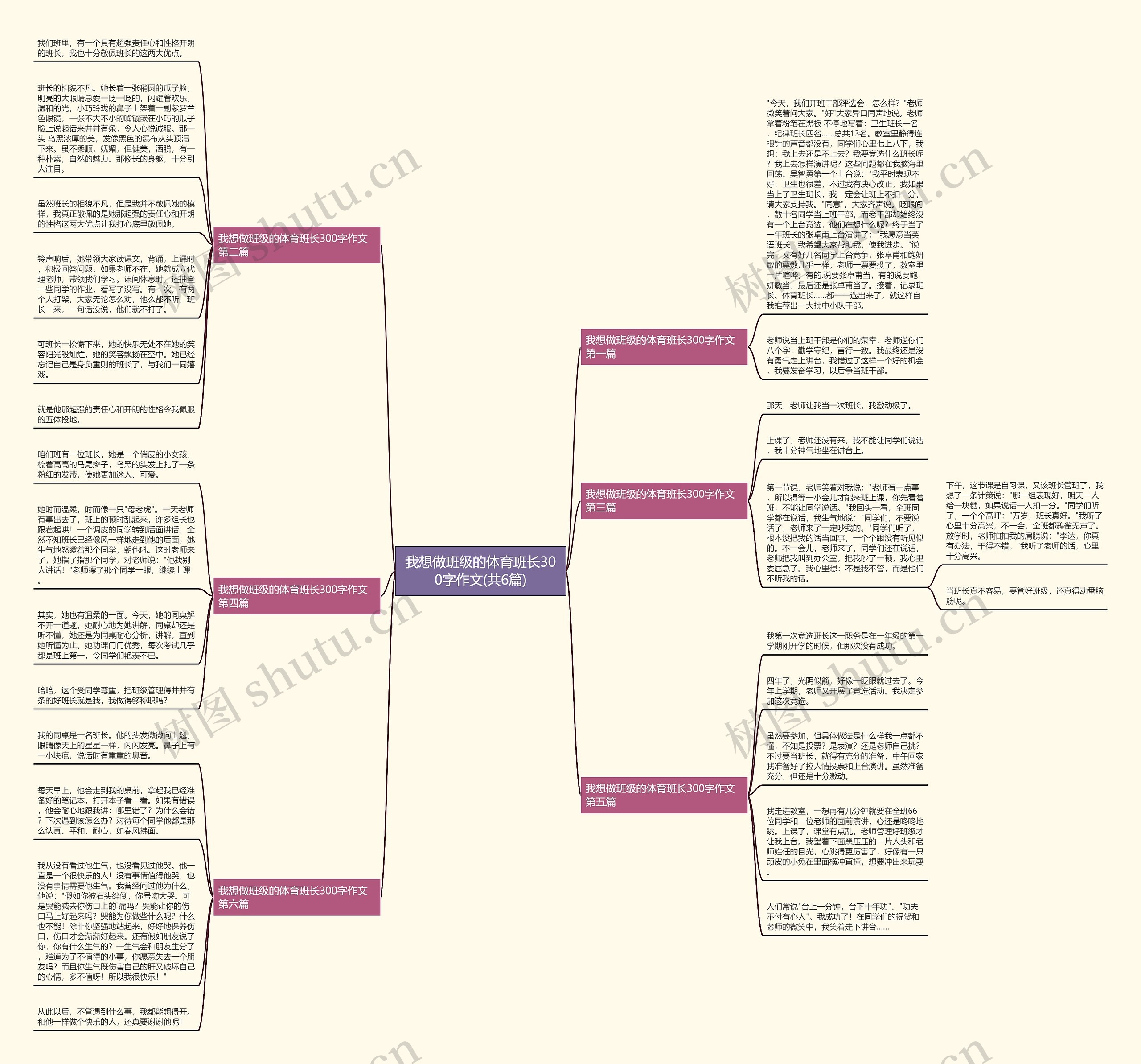 我想做班级的体育班长300字作文(共6篇)思维导图