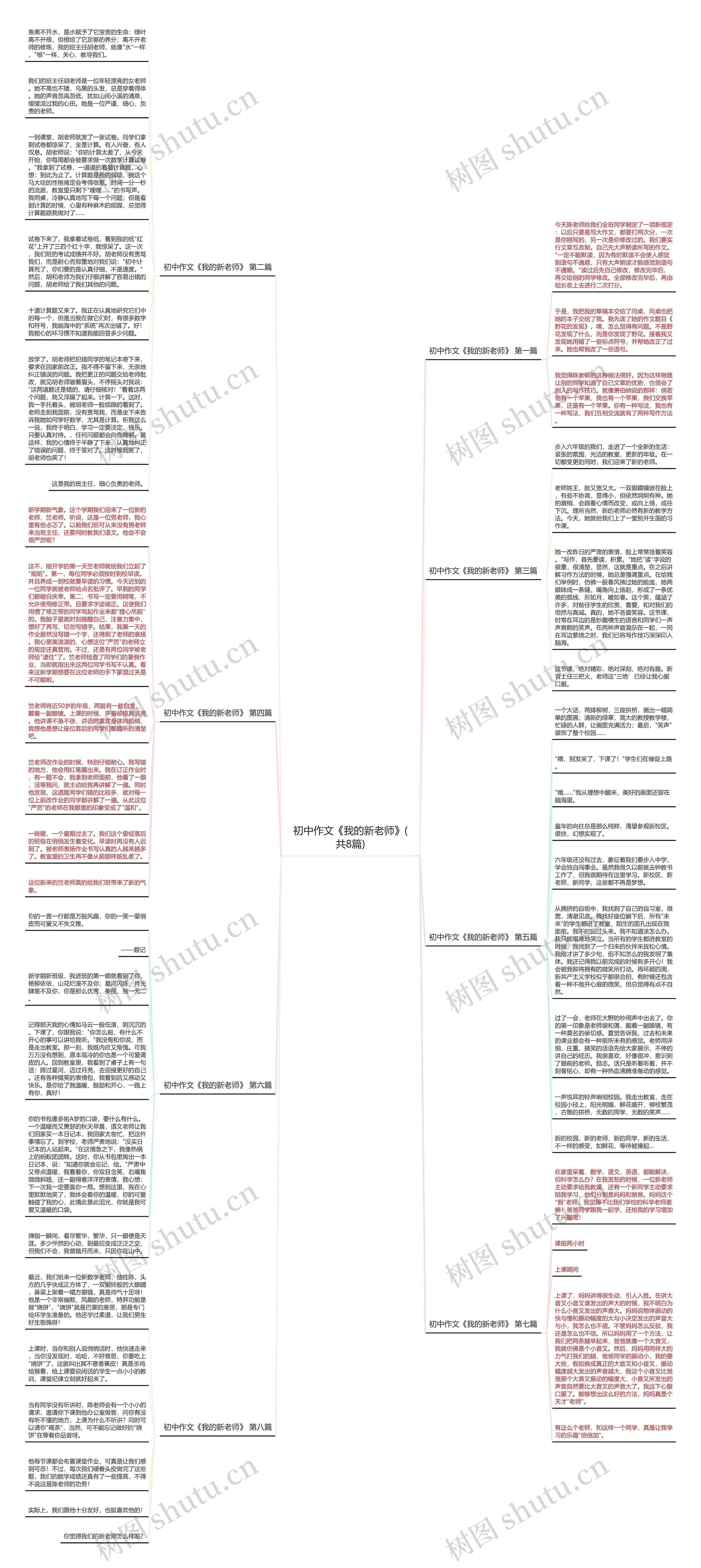 初中作文《我的新老师》(共8篇)思维导图