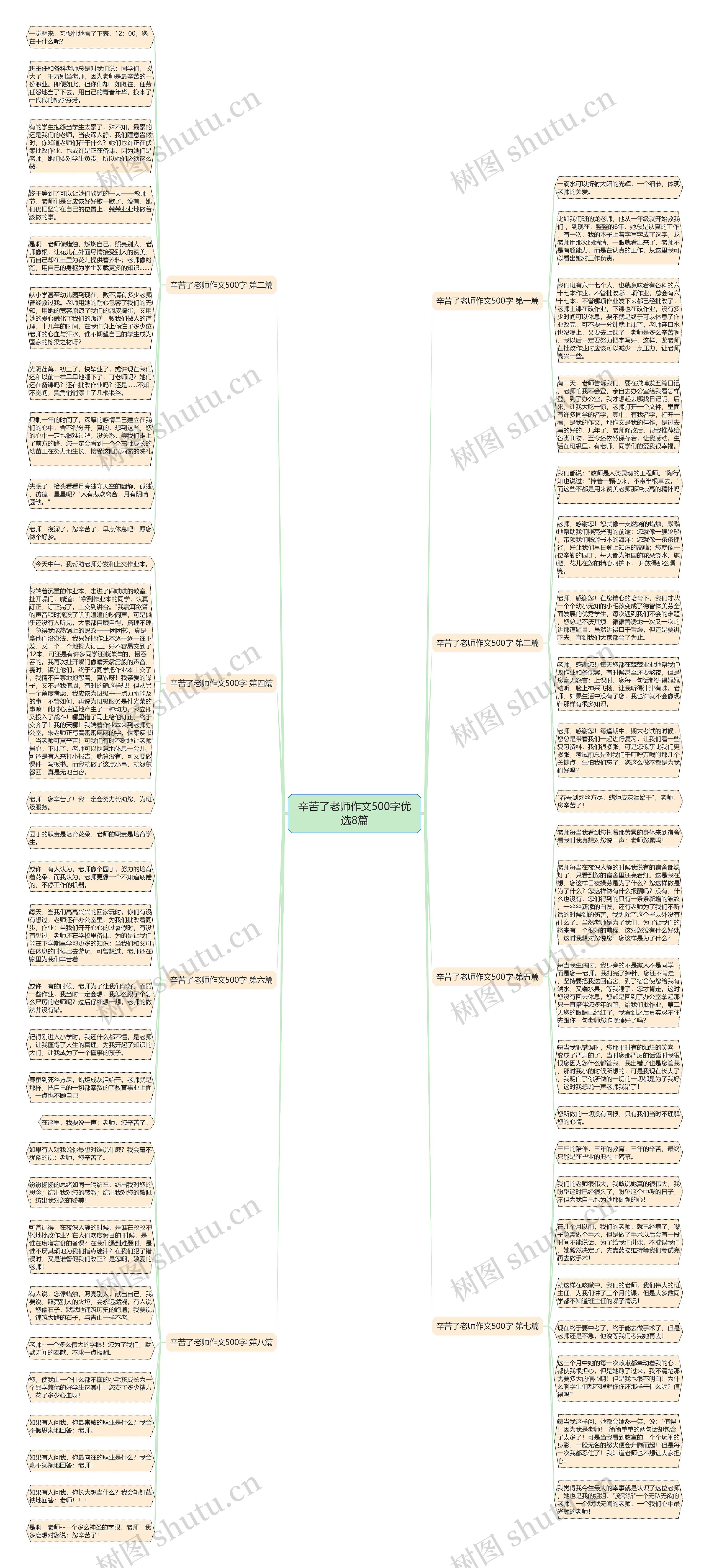 辛苦了老师作文500字优选8篇思维导图