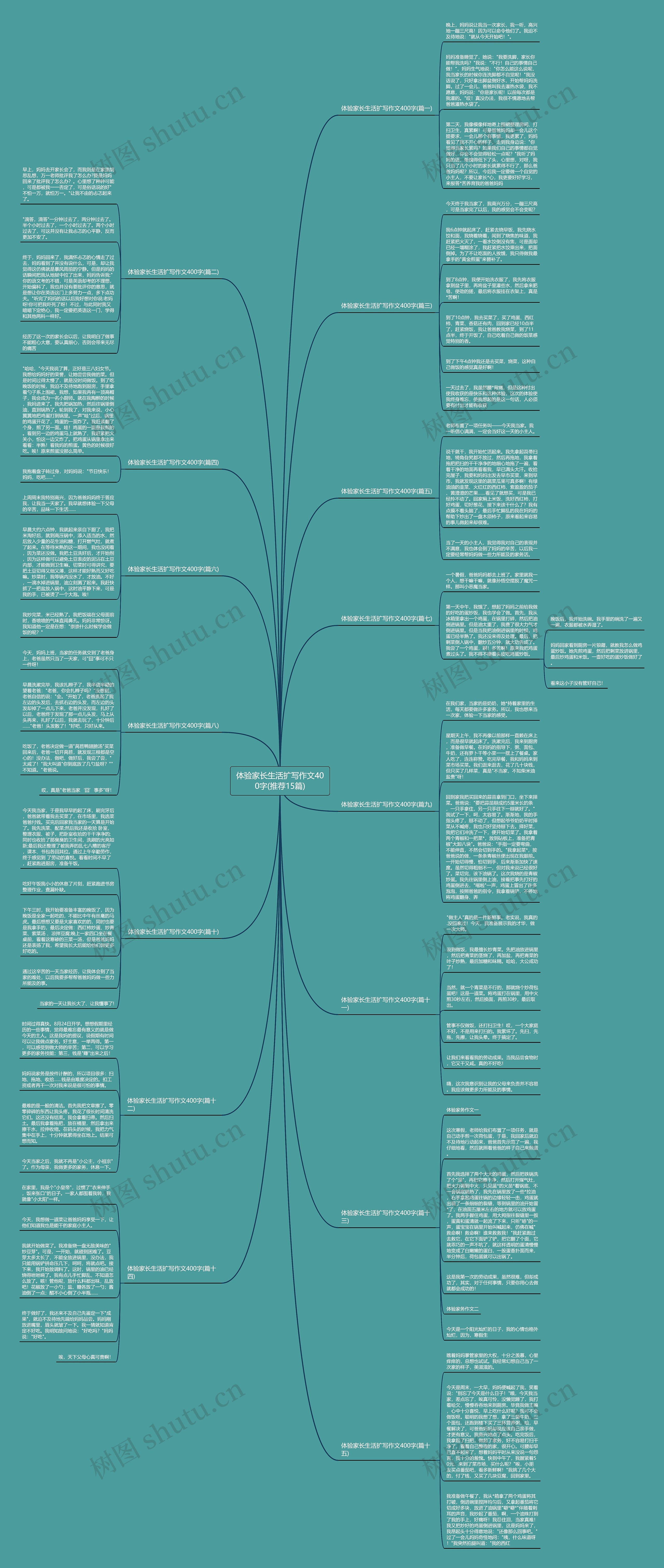体验家长生活扩写作文400字(推荐15篇)思维导图