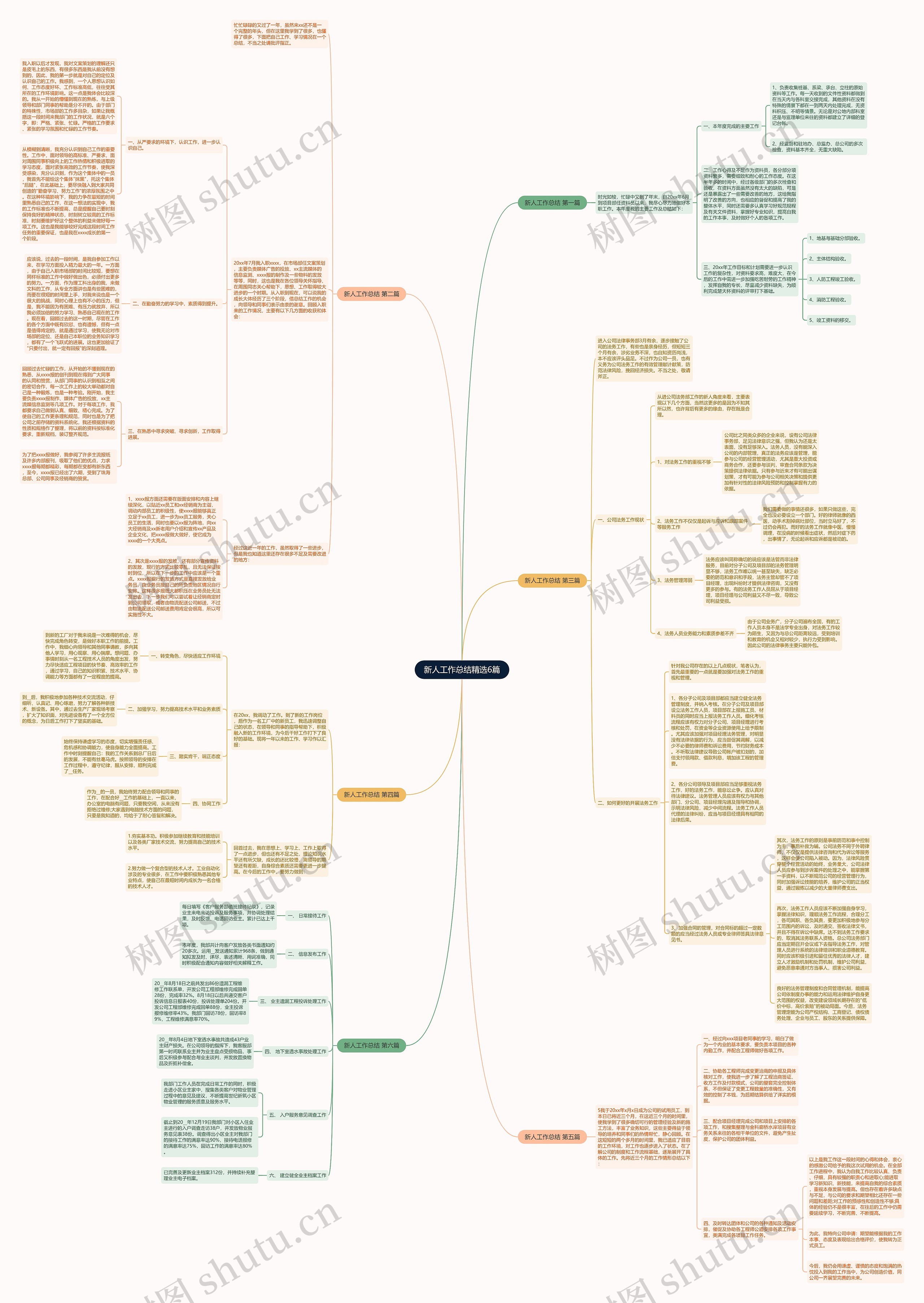 新人工作总结精选6篇思维导图