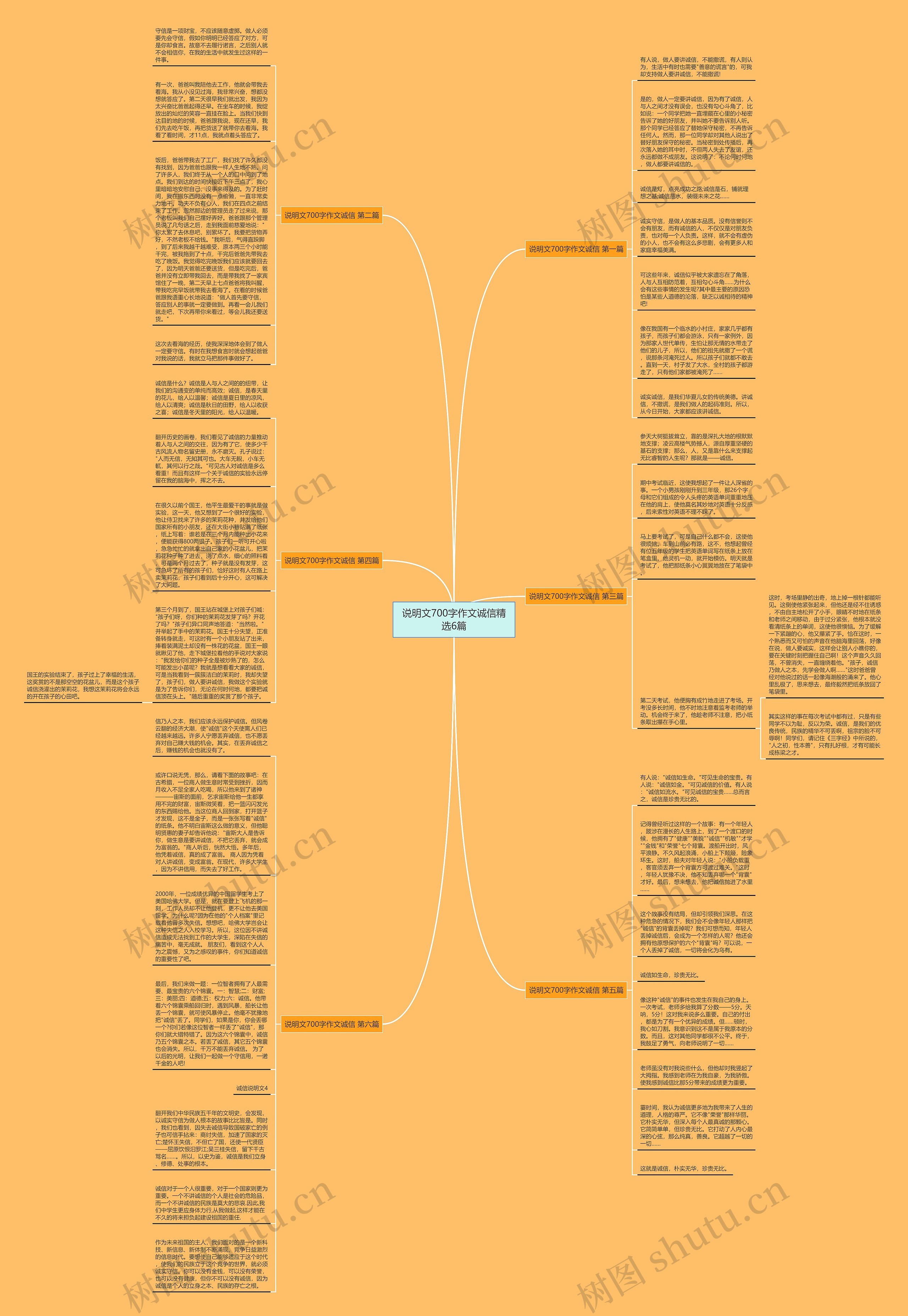 说明文700字作文诚信精选6篇思维导图