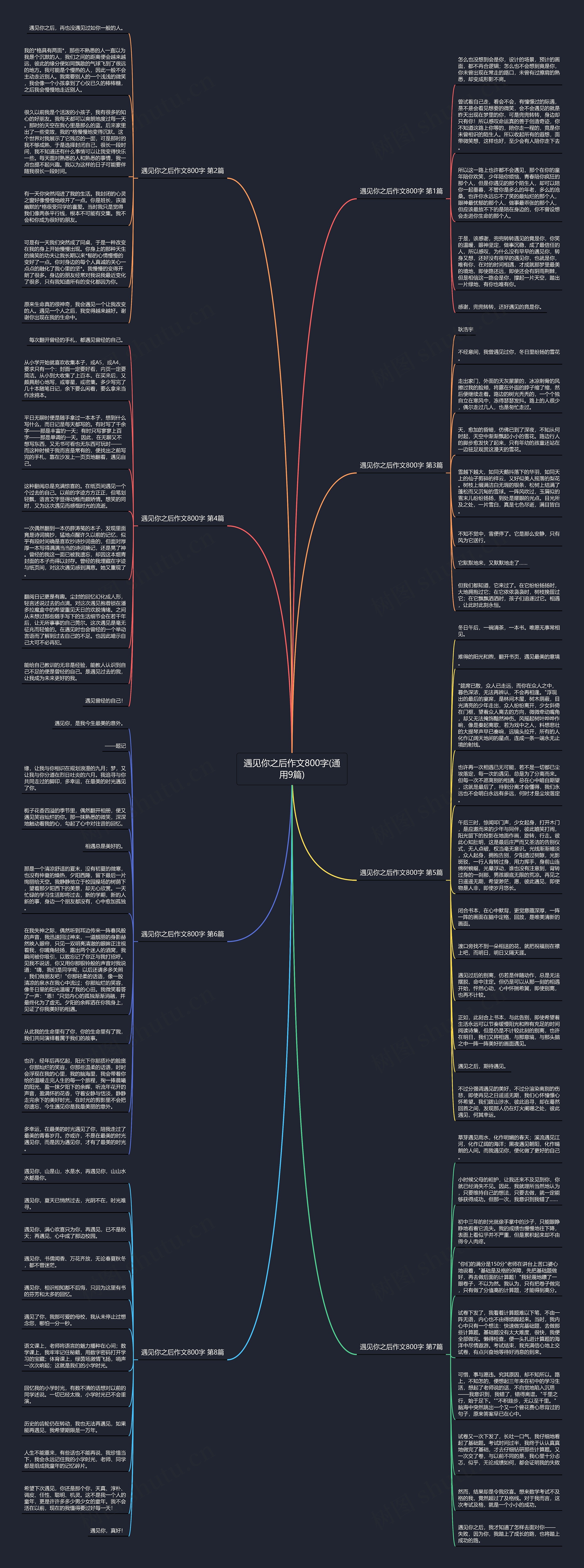 遇见你之后作文800字(通用9篇)思维导图