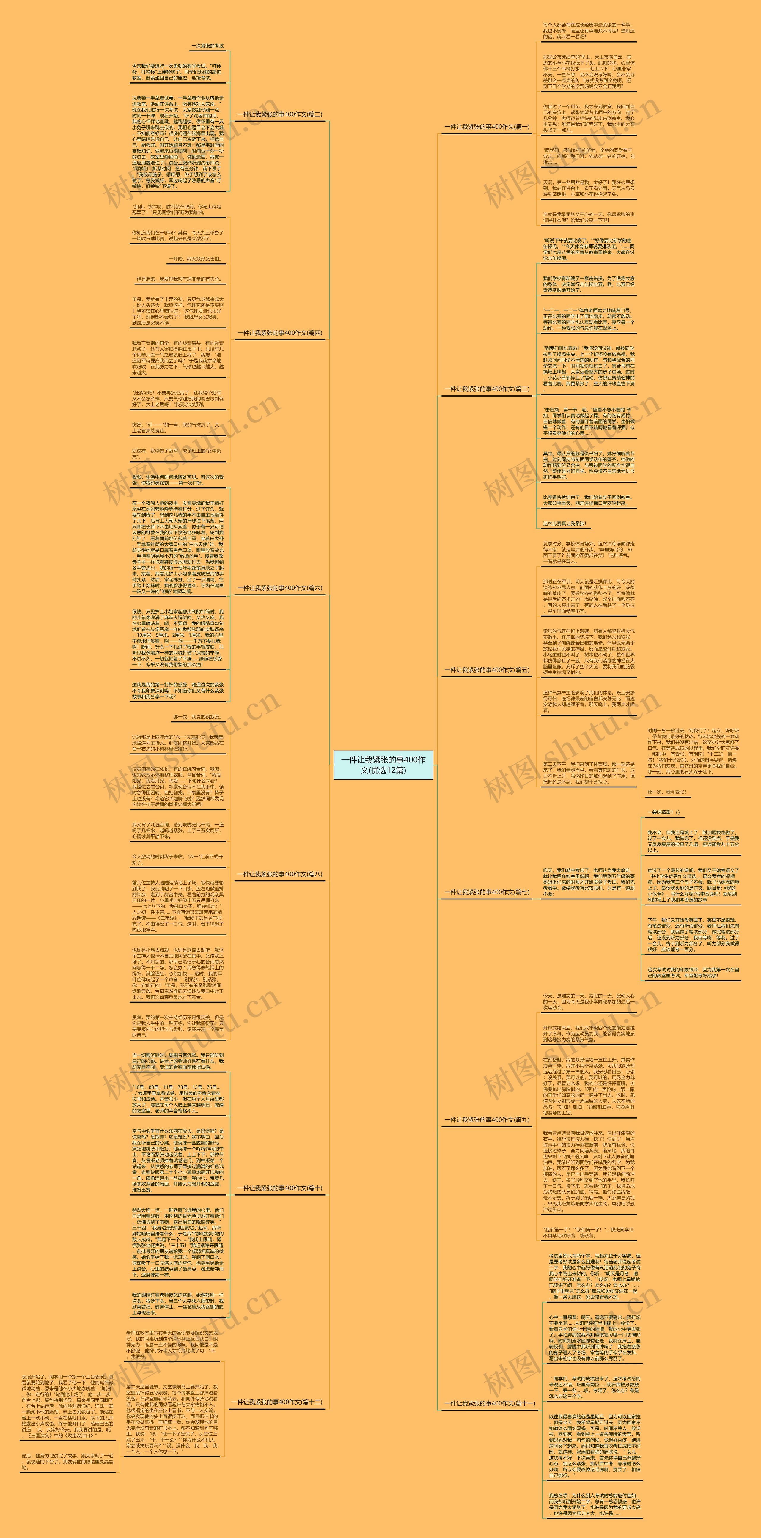 一件让我紧张的事400作文(优选12篇)思维导图