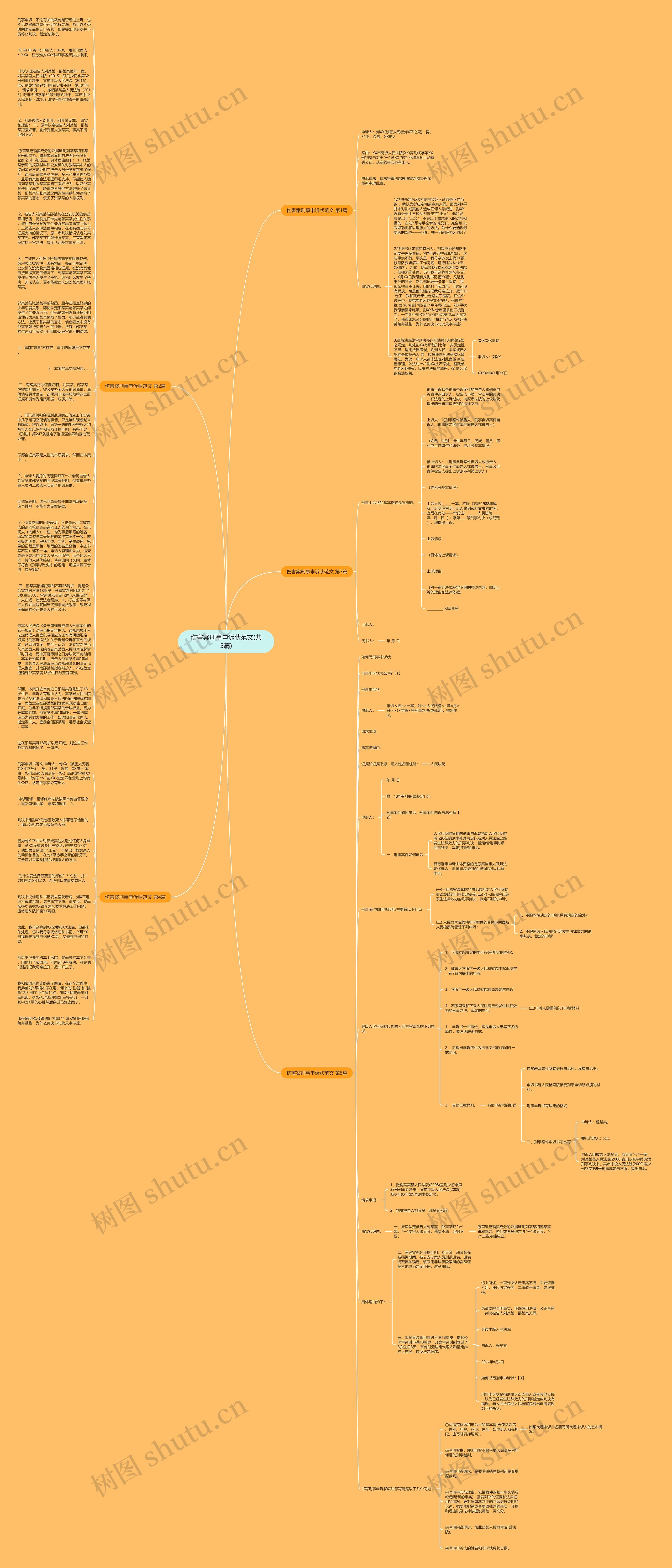 伤害案刑事申诉状范文(共5篇)思维导图