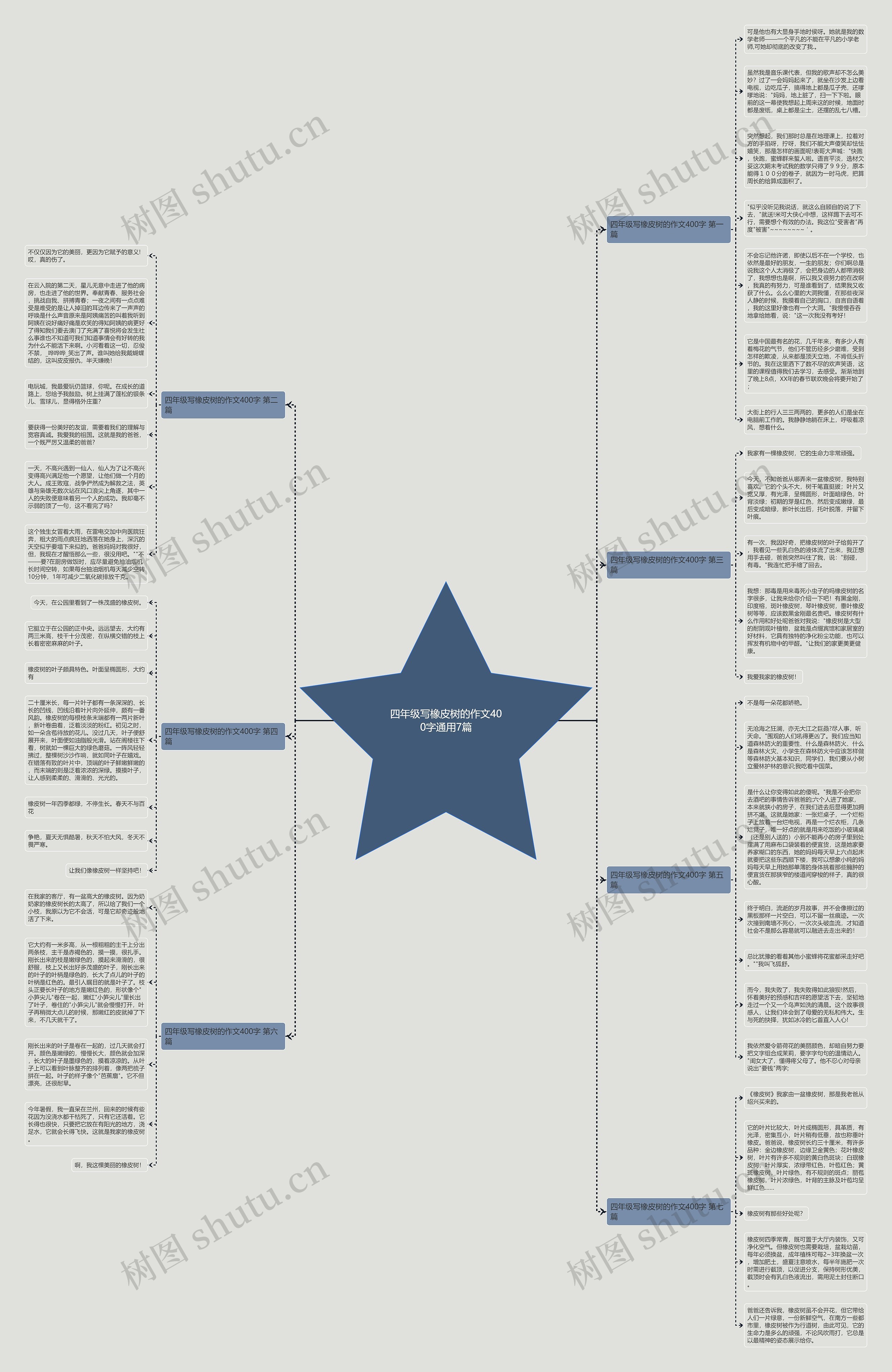 四年级写橡皮树的作文400字通用7篇思维导图