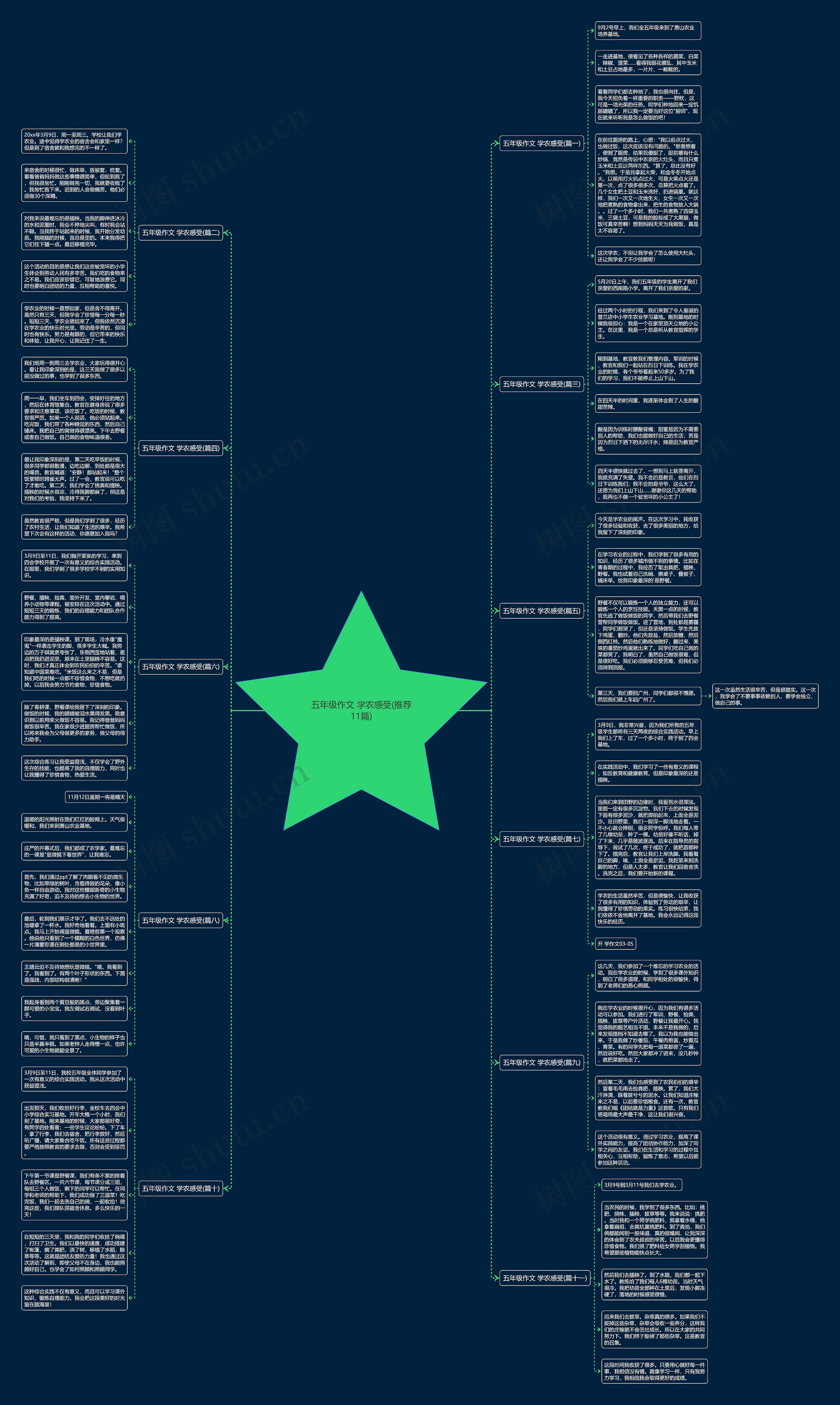 五年级作文 学农感受(推荐11篇)思维导图