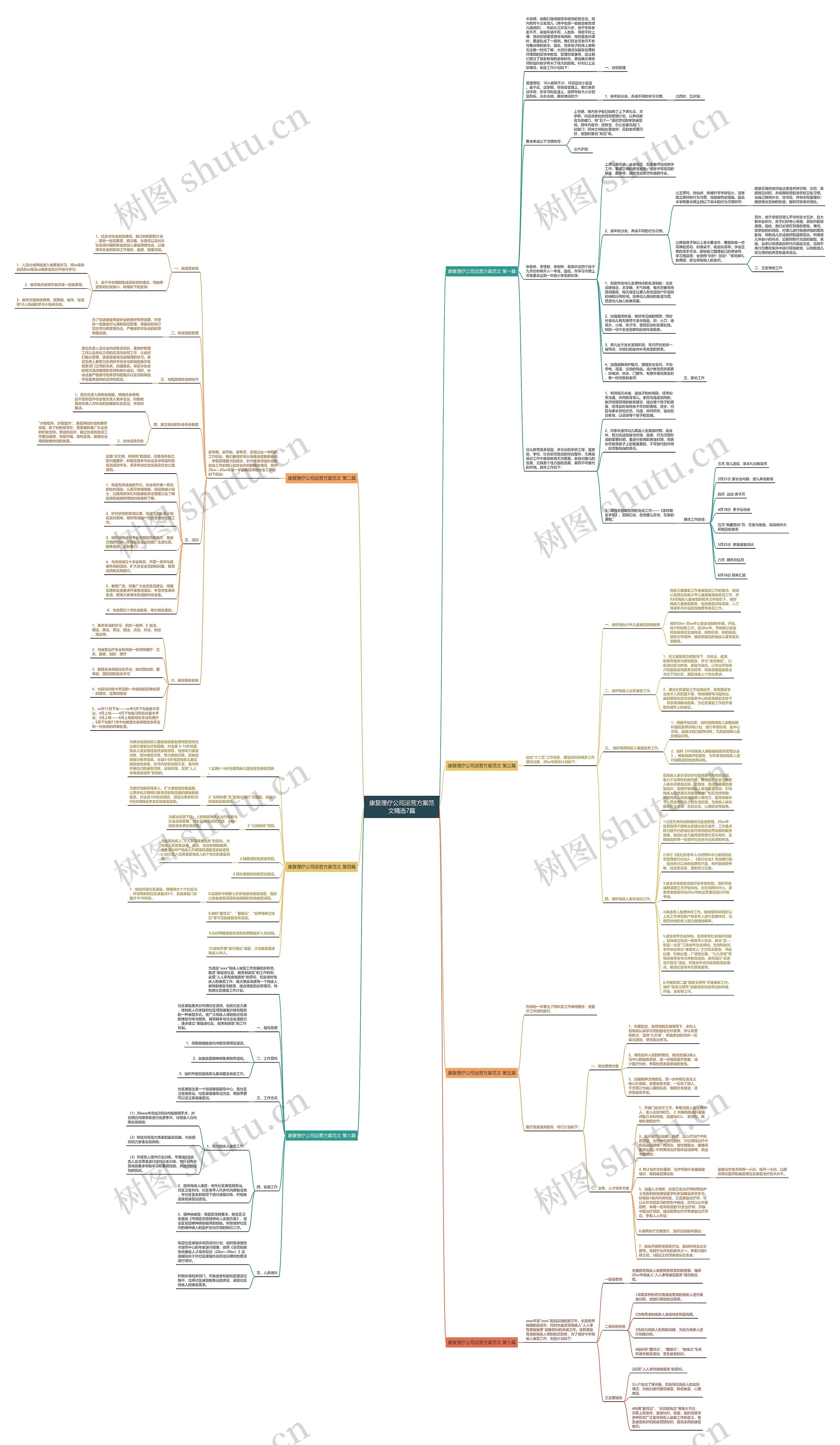 康复理疗公司运营方案范文精选7篇思维导图