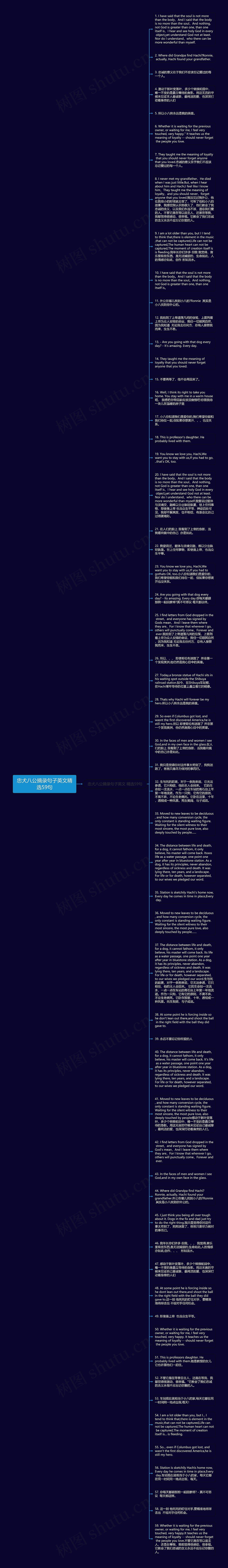 忠犬八公摘录句子英文精选59句思维导图