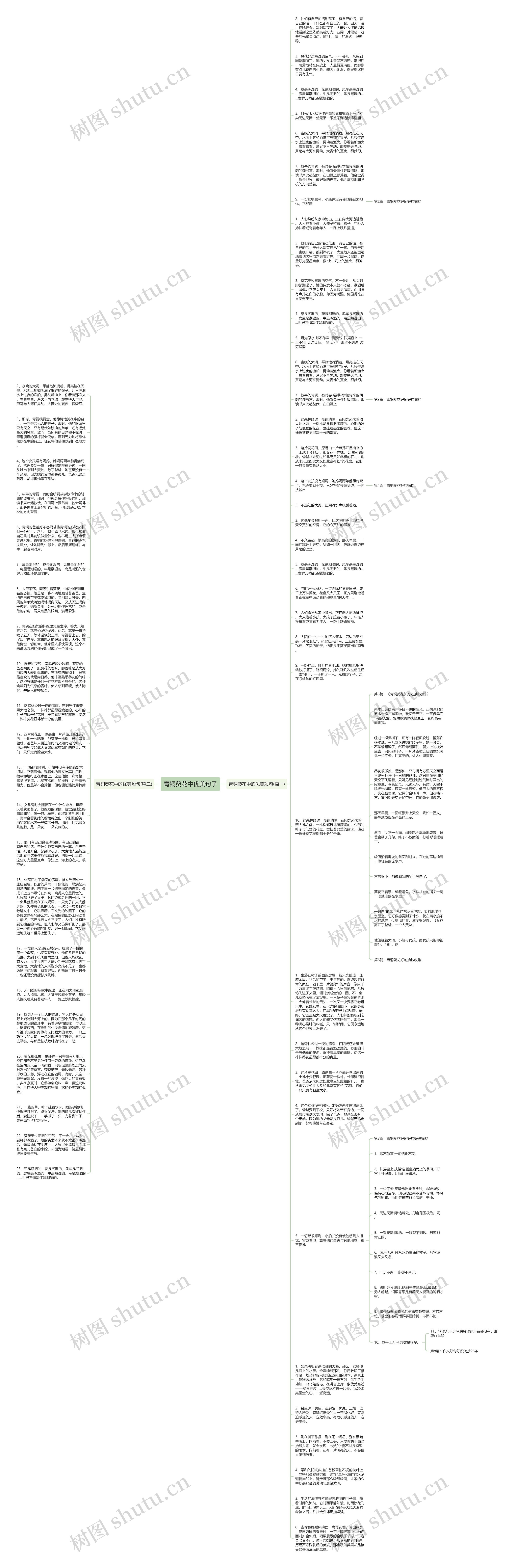 青铜葵花中优美句子思维导图高清图 青铜葵花中优美句子思维导图