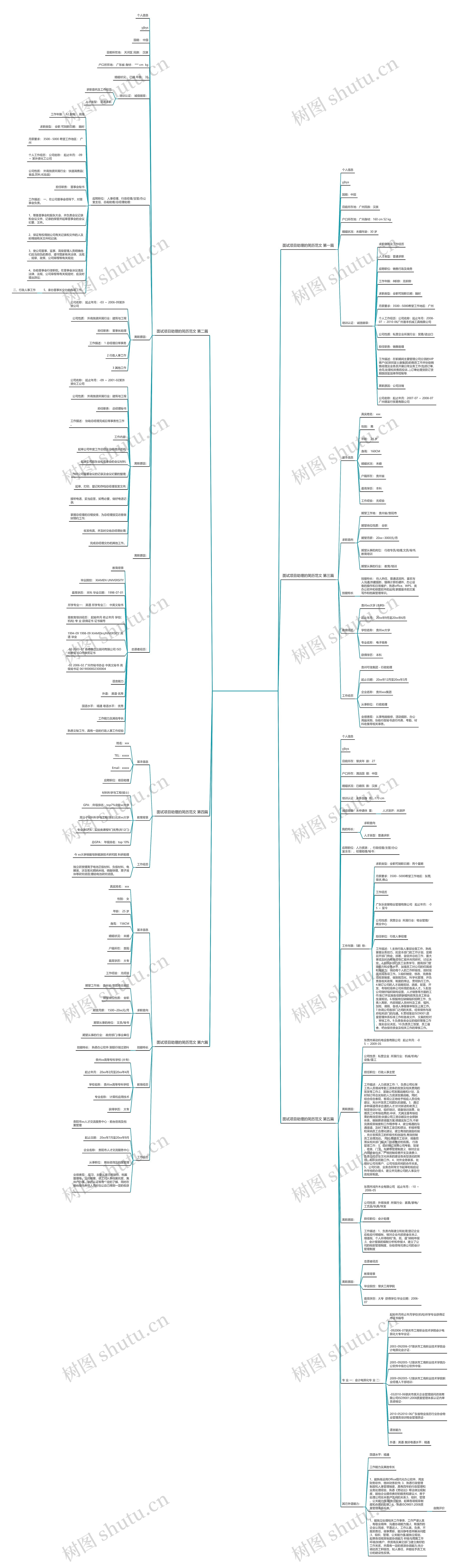 面试项目助理的简历范文精选6篇思维导图