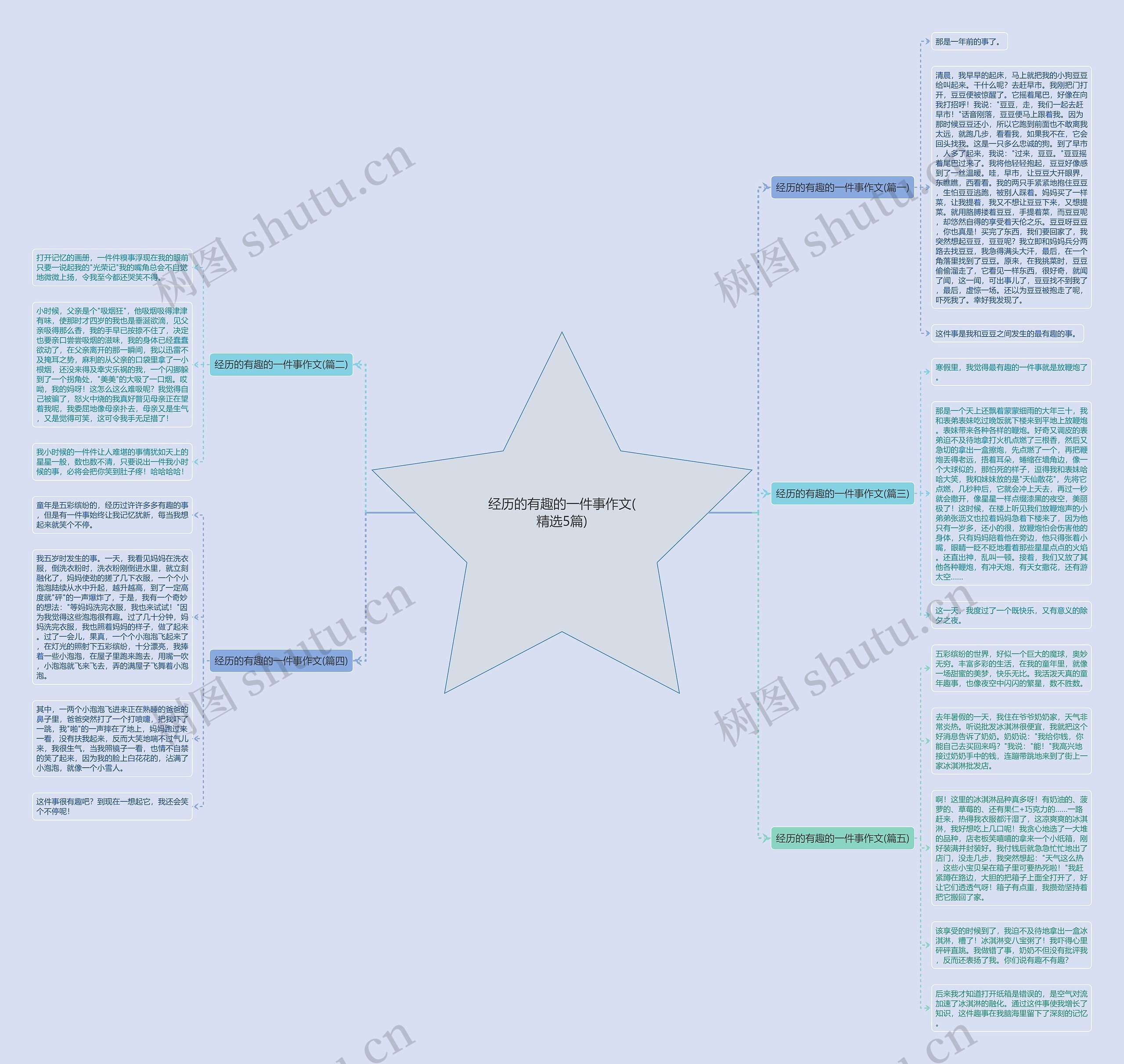 经历的有趣的一件事作文(精选5篇)思维导图