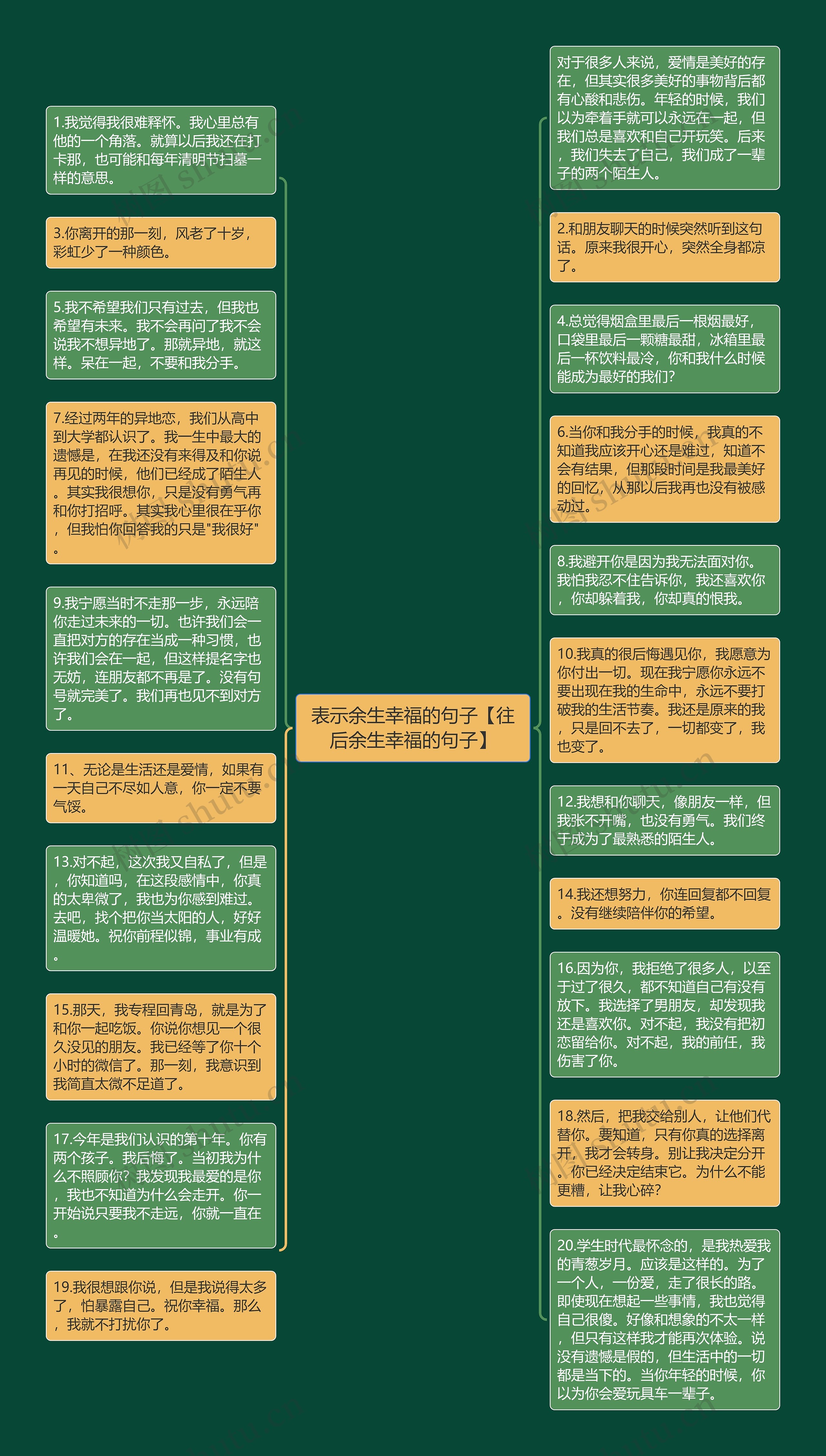 表示余生幸福的句子【往后余生幸福的句子】思维导图