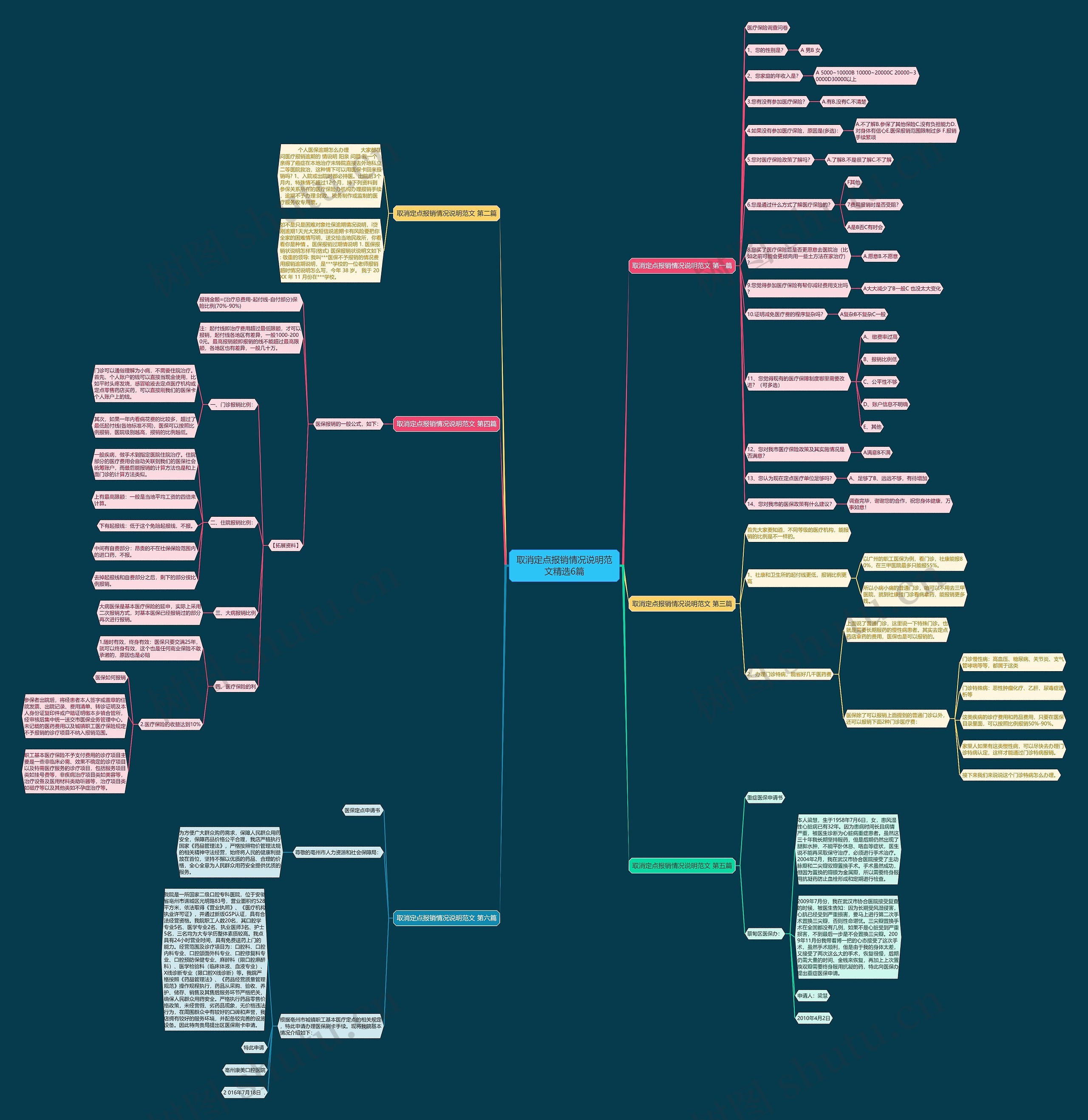 取消定点报销情况说明范文精选6篇思维导图