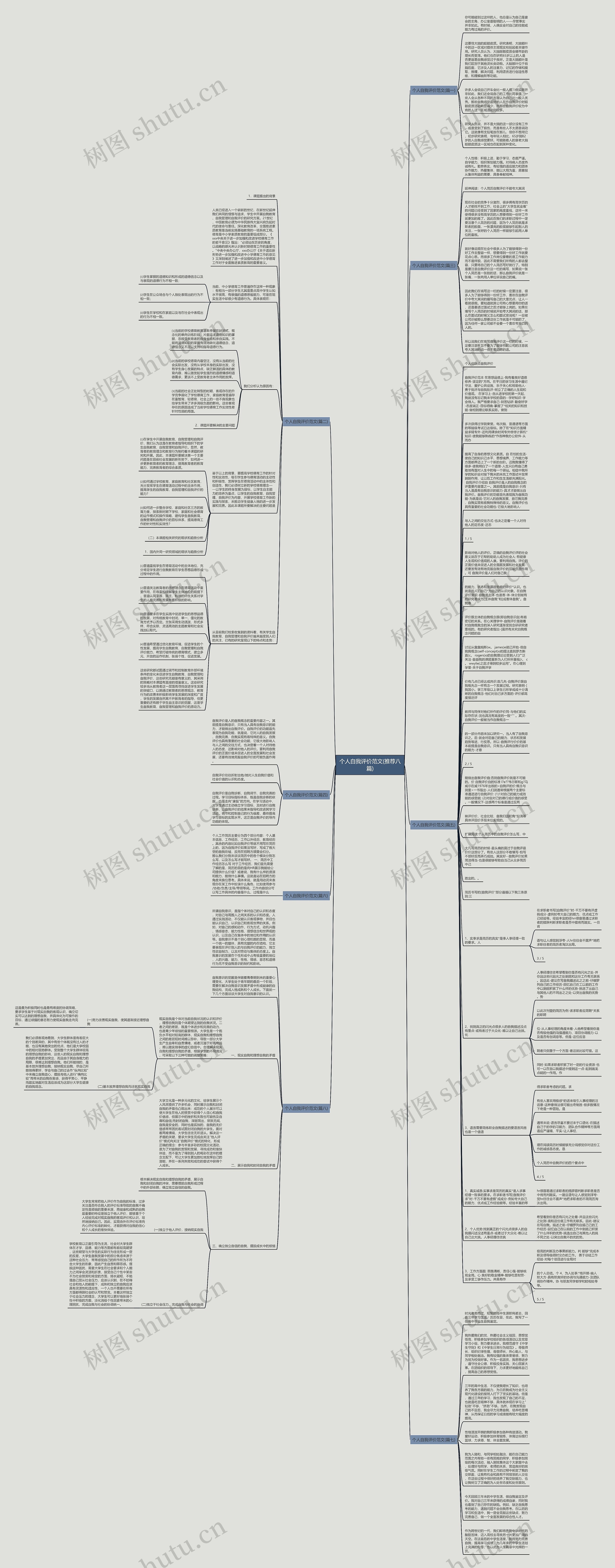 个人自我评价范文(推荐八篇)思维导图