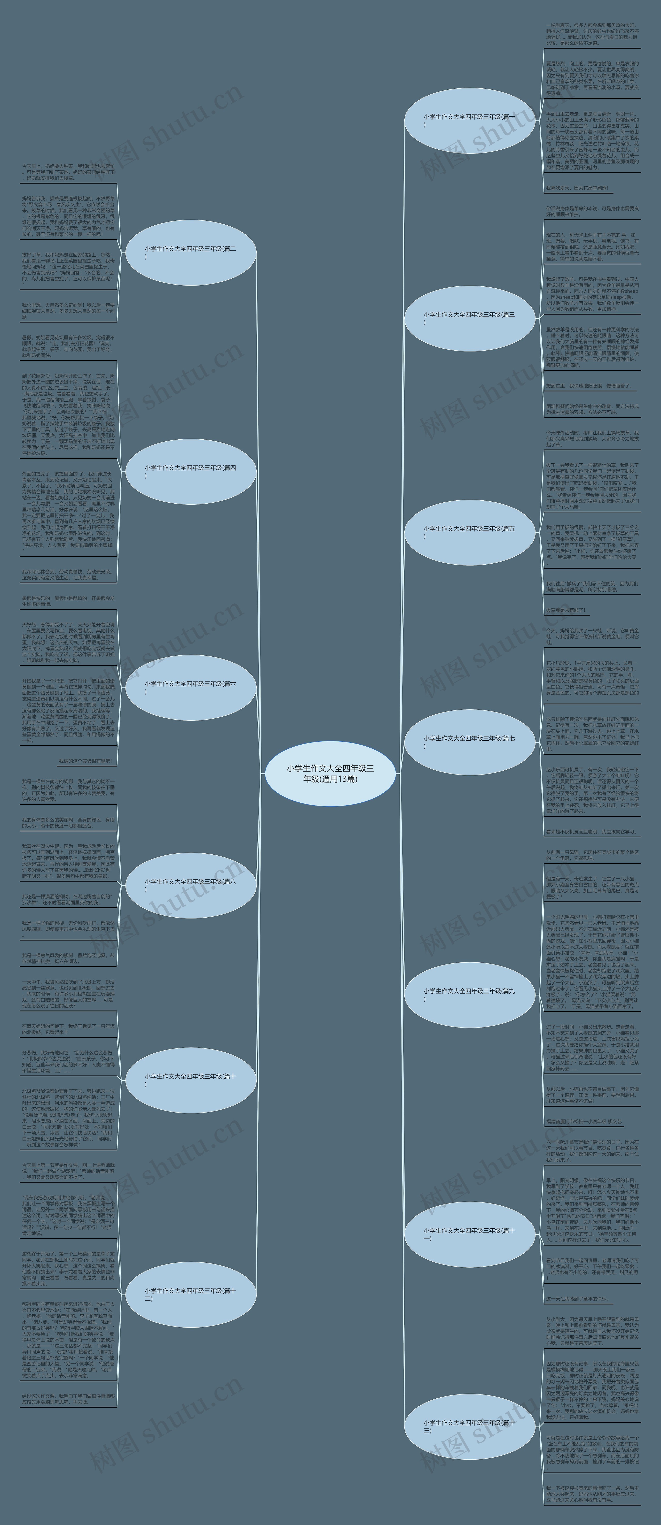 小学生作文大全四年级三年级(通用13篇)思维导图