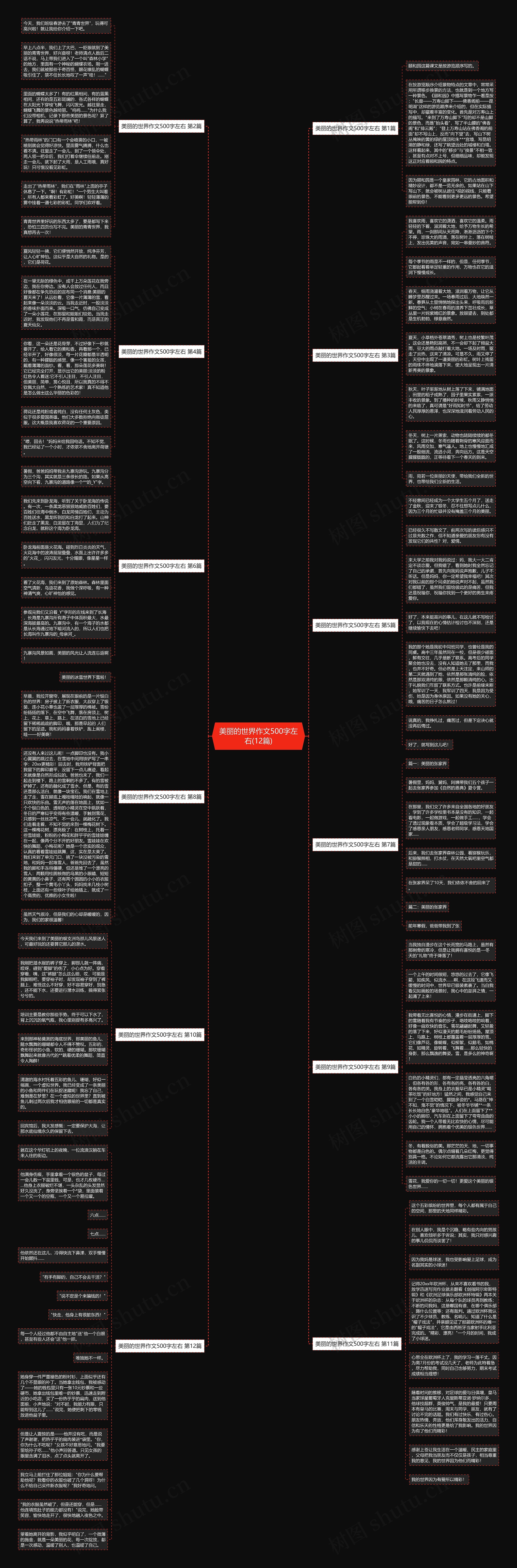 美丽的世界作文500字左右(12篇)思维导图