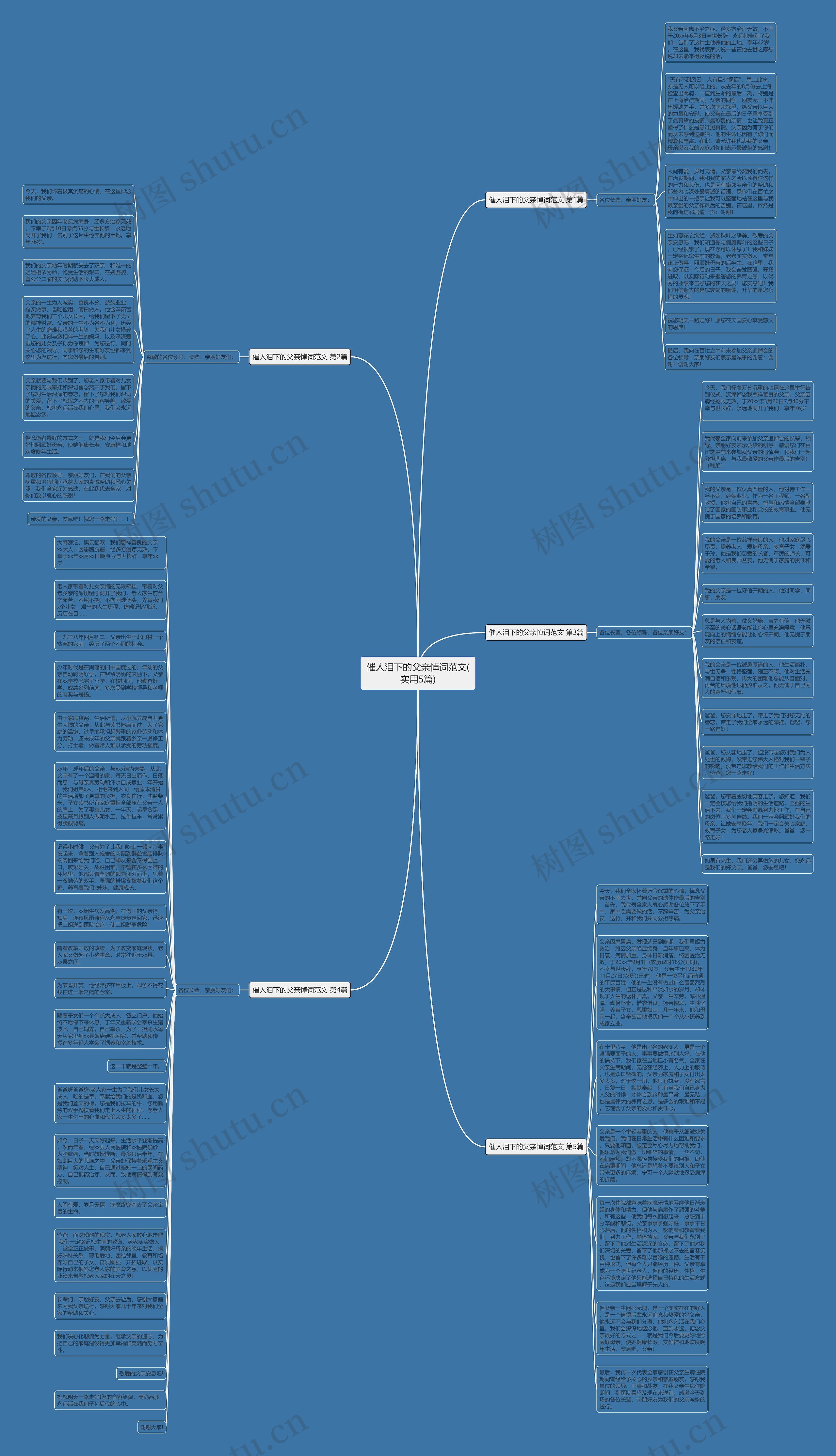 催人泪下的父亲悼词范文(实用5篇)思维导图