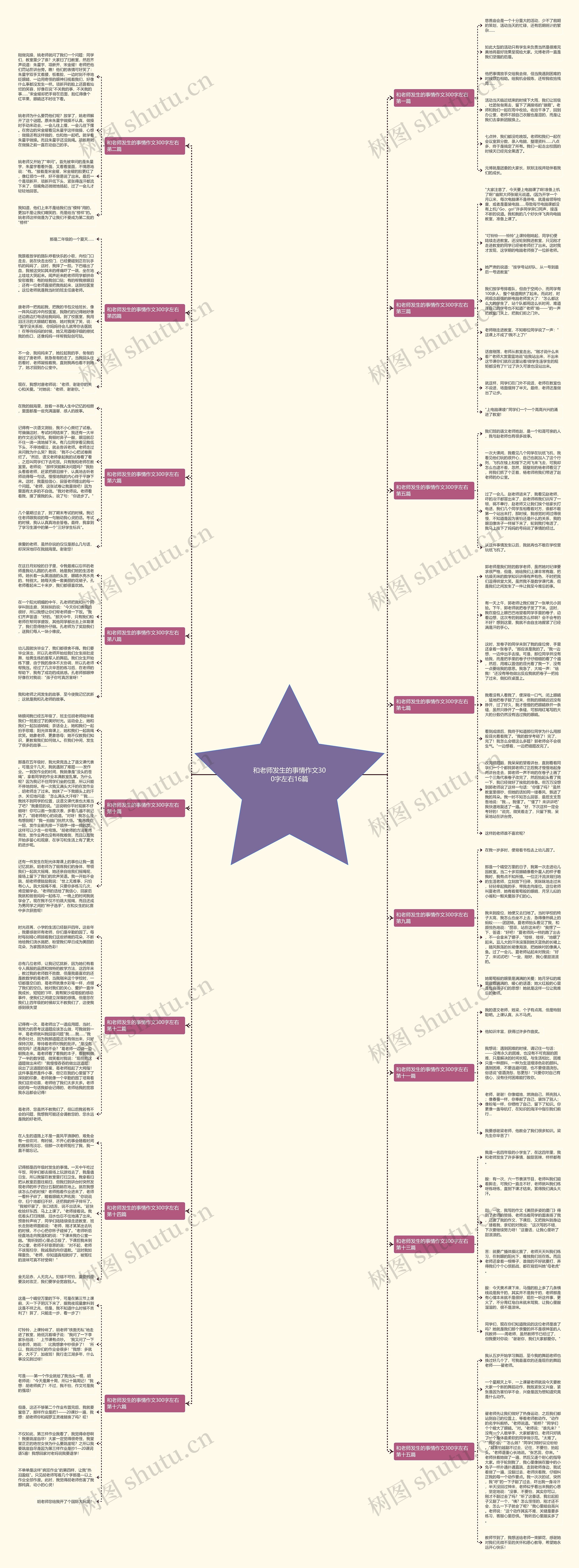 和老师发生的事情作文300字左右16篇思维导图