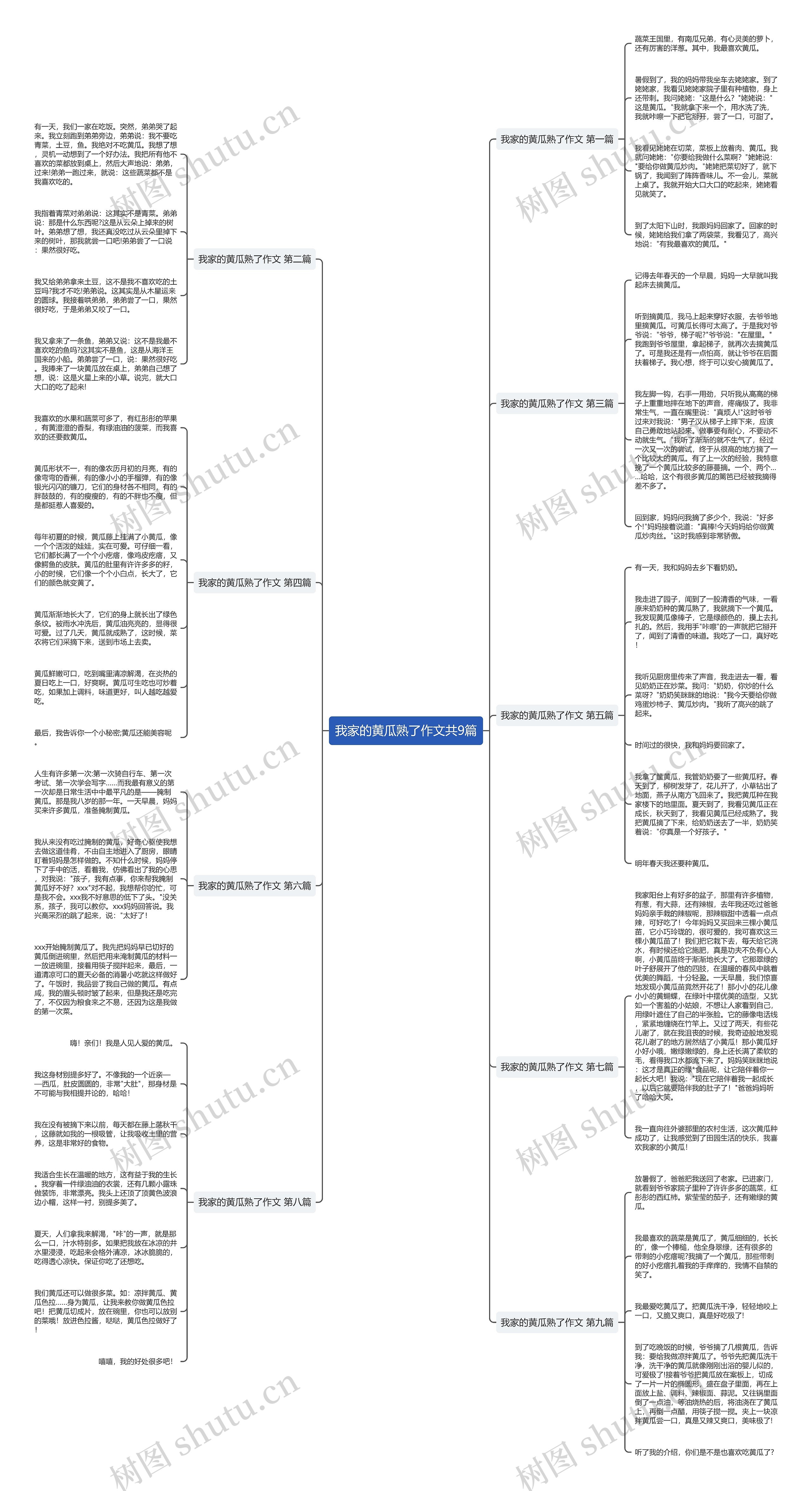 我家的黄瓜熟了作文共9篇思维导图