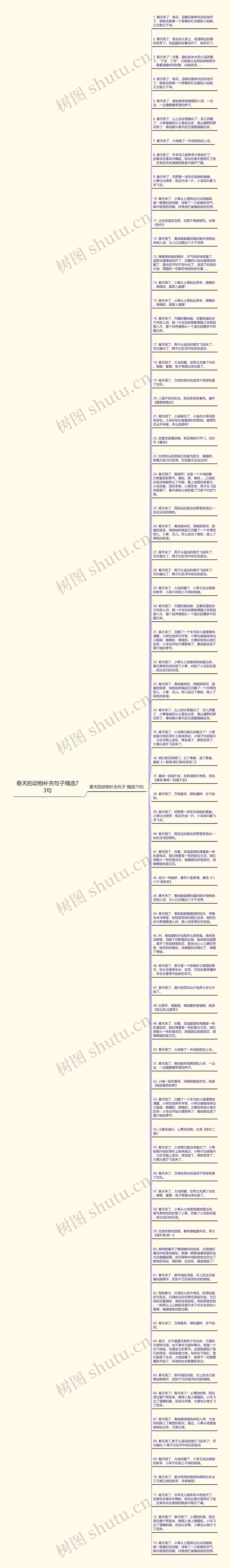 春天的动物补充句子精选73句