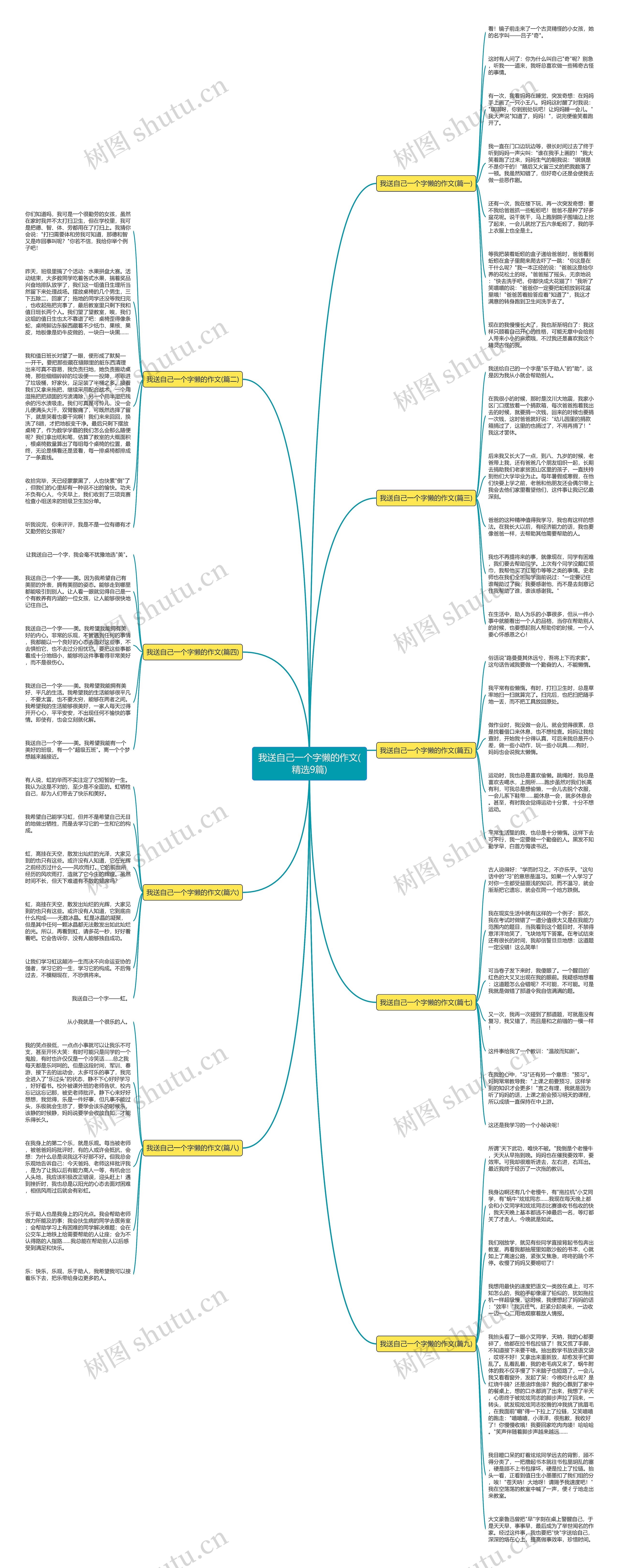 我送自己一个字懒的作文(精选9篇)思维导图