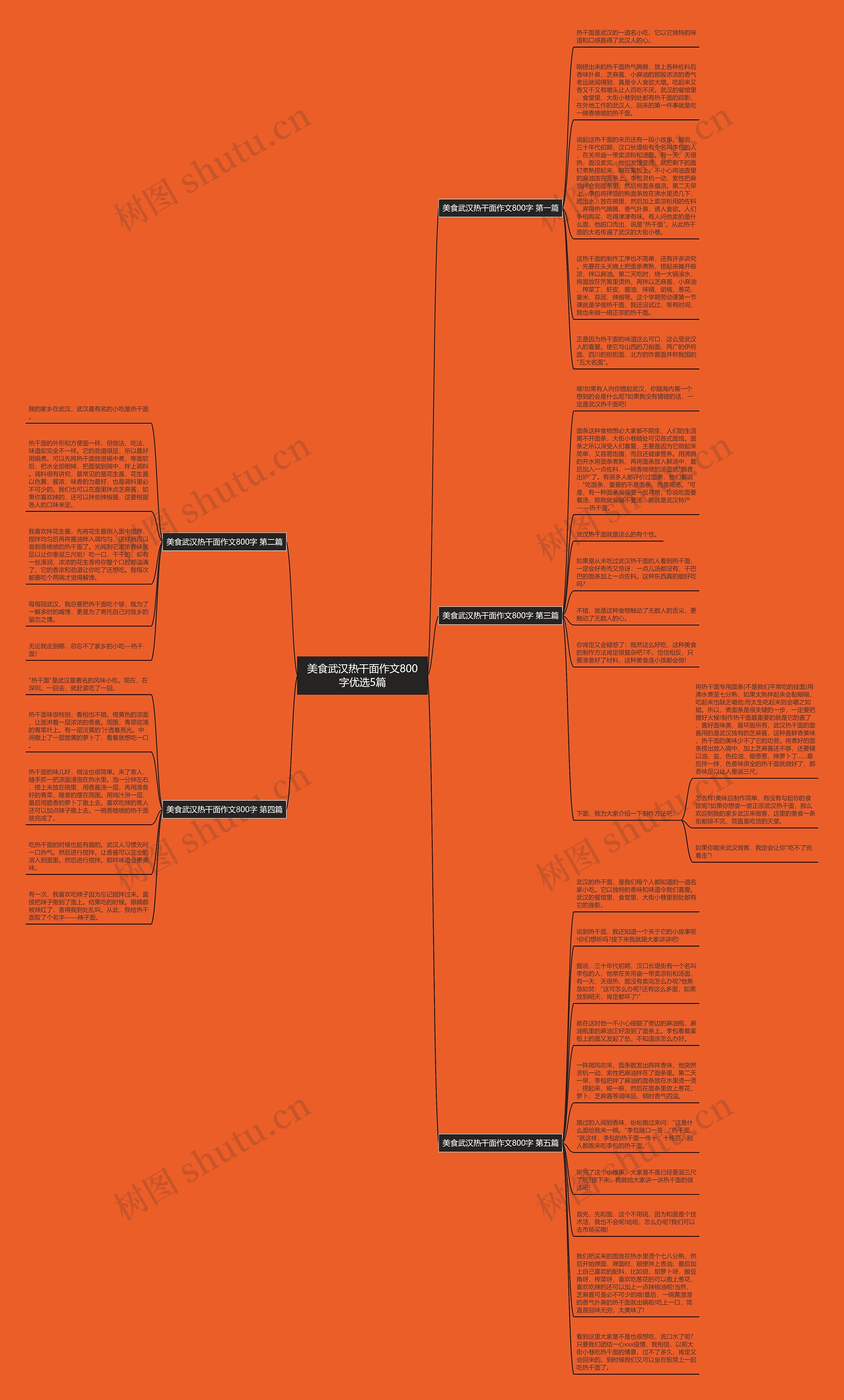 美食武汉热干面作文800字优选5篇思维导图
