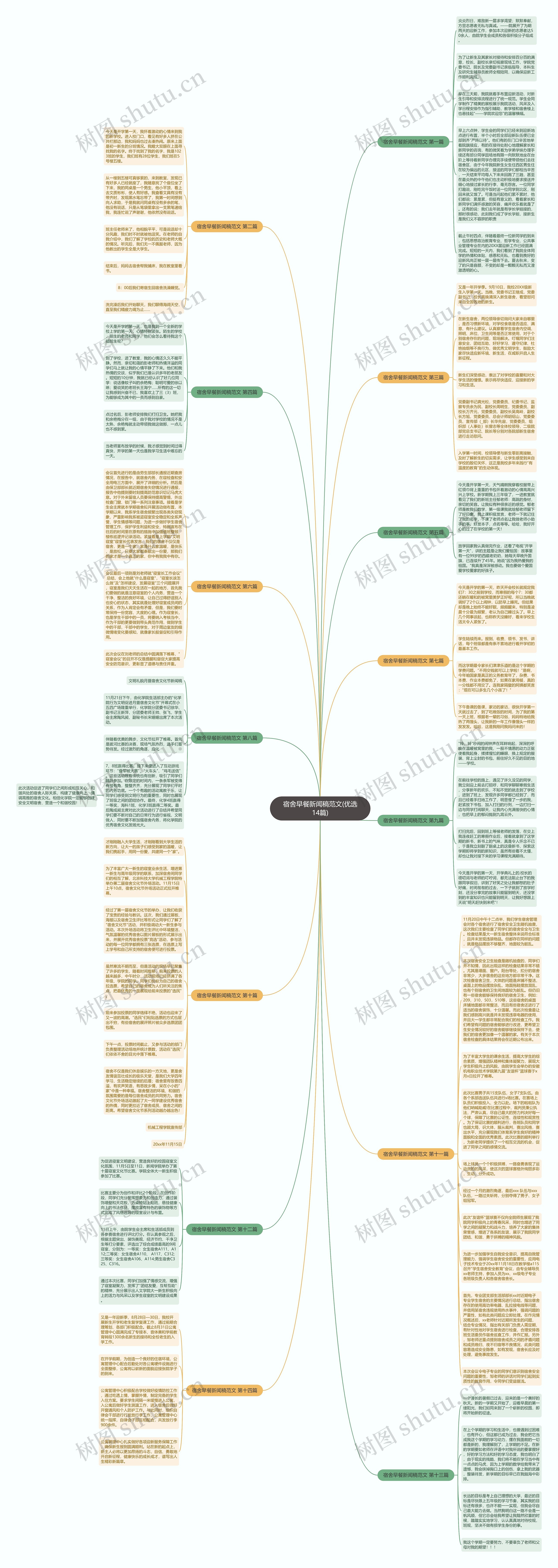 宿舍早餐新闻稿范文(优选14篇)思维导图