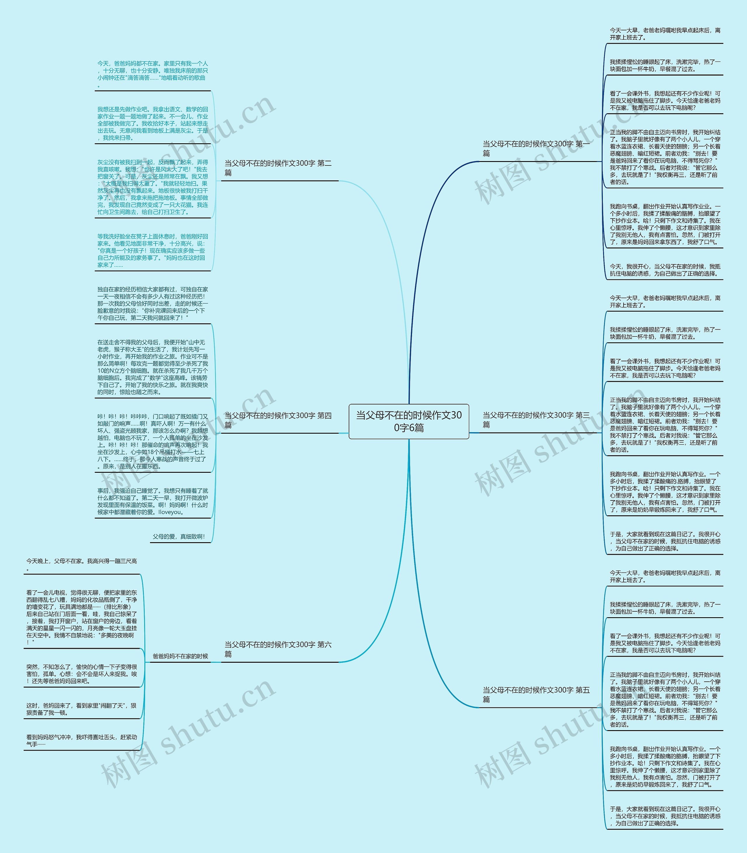 当父母不在的时候作文300字6篇思维导图
