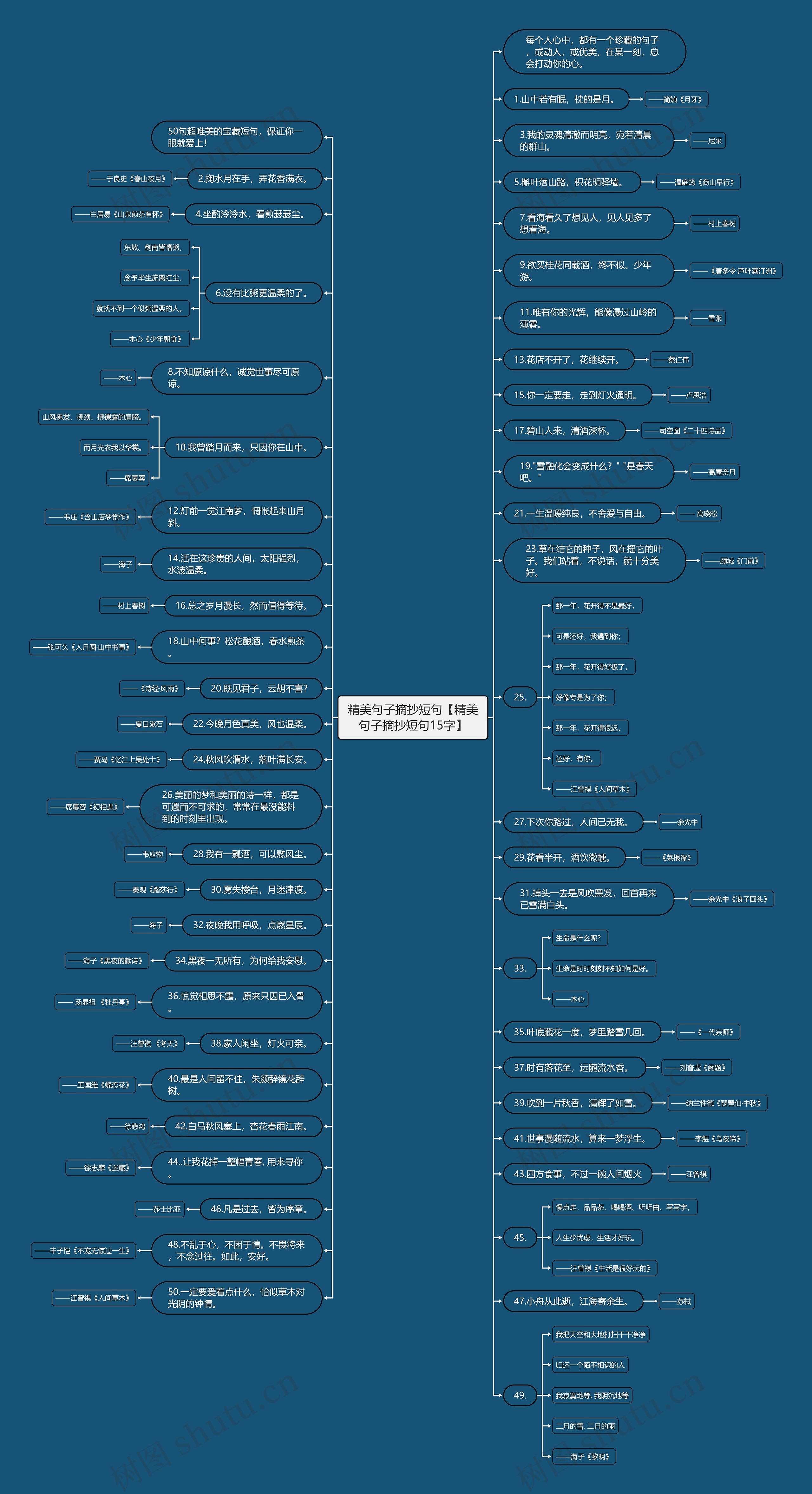 精美句子摘抄短句【精美句子摘抄短句15字】思维导图