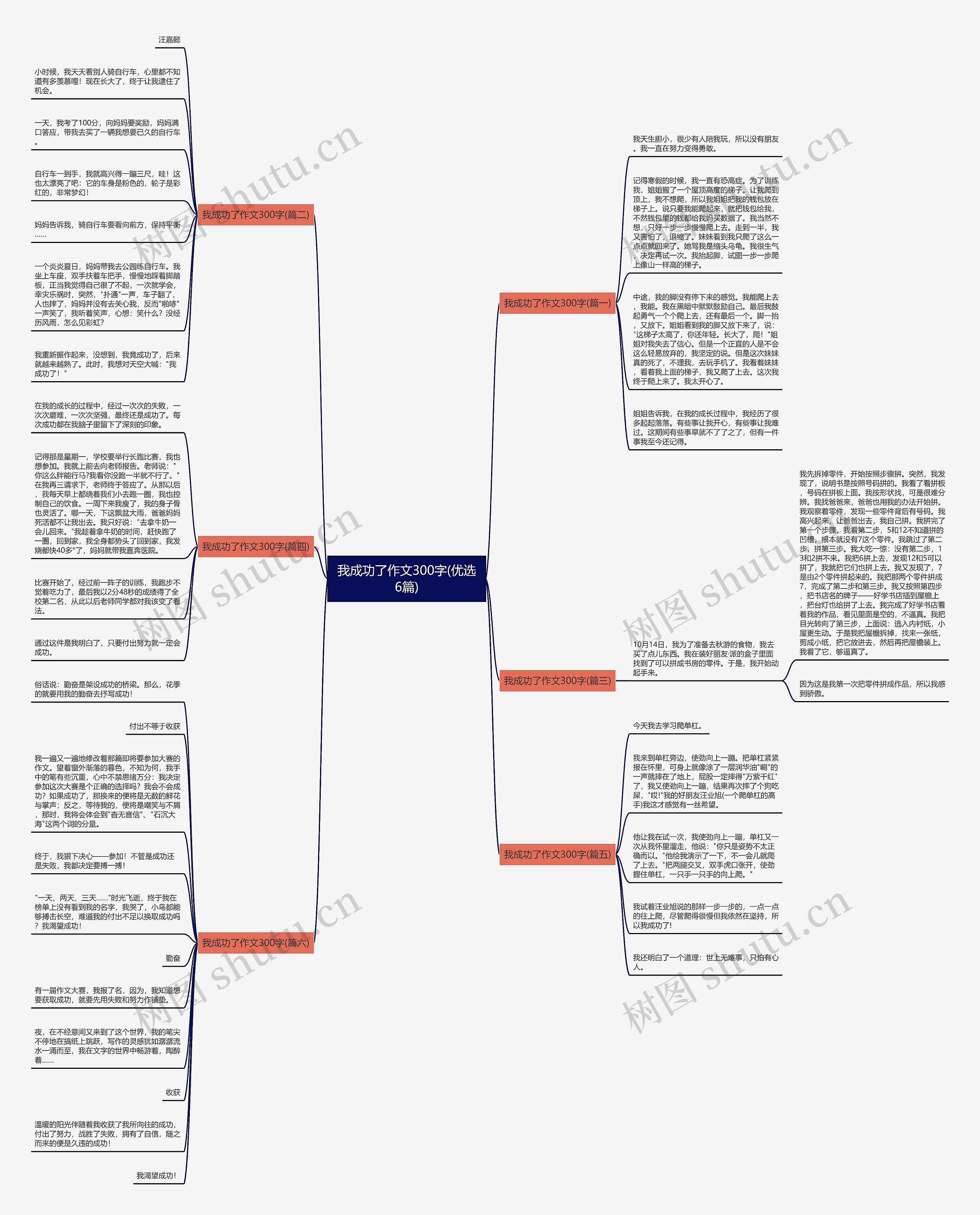 我成功了作文300字(优选6篇)思维导图