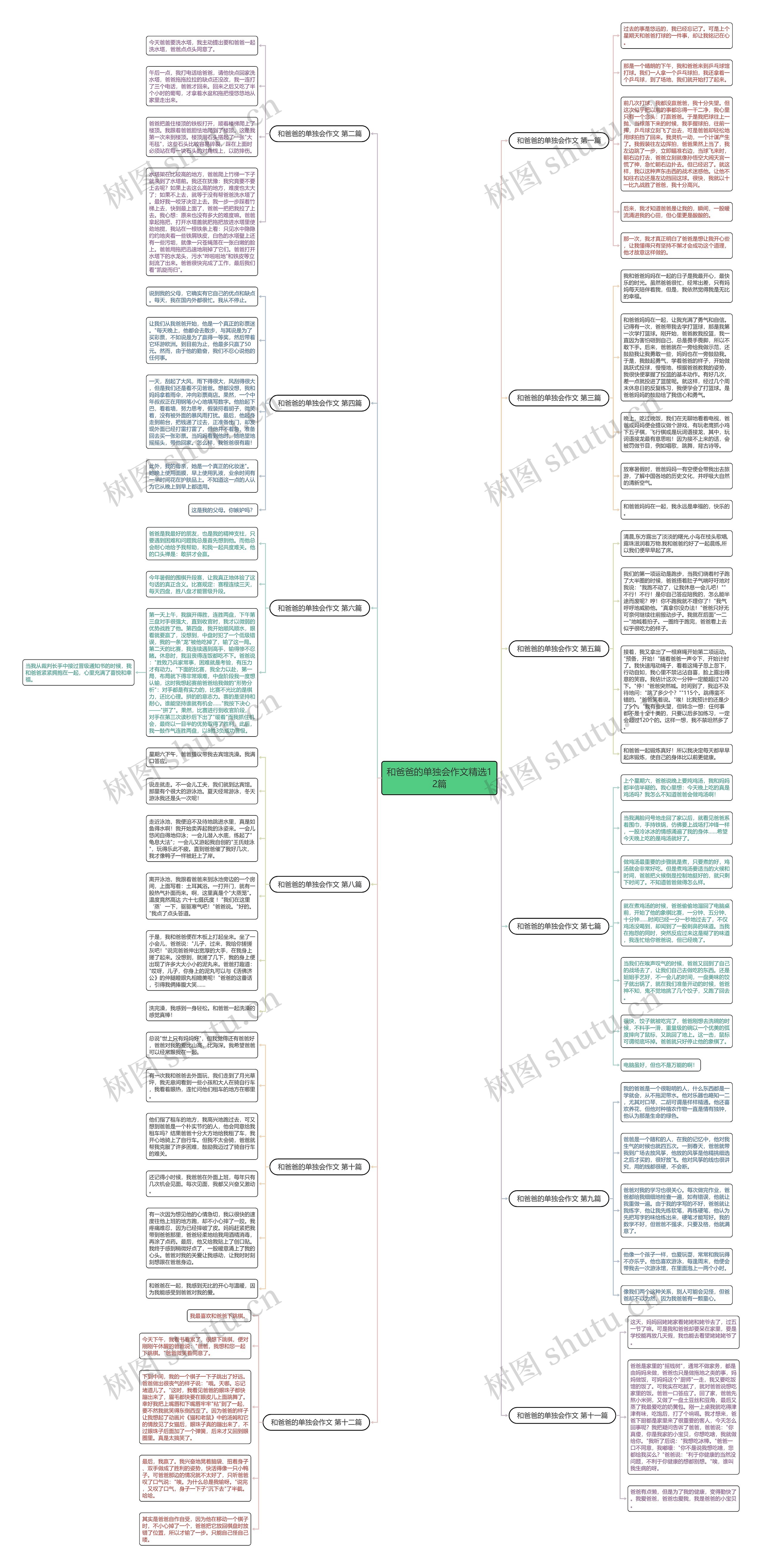 和爸爸的单独会作文精选12篇思维导图