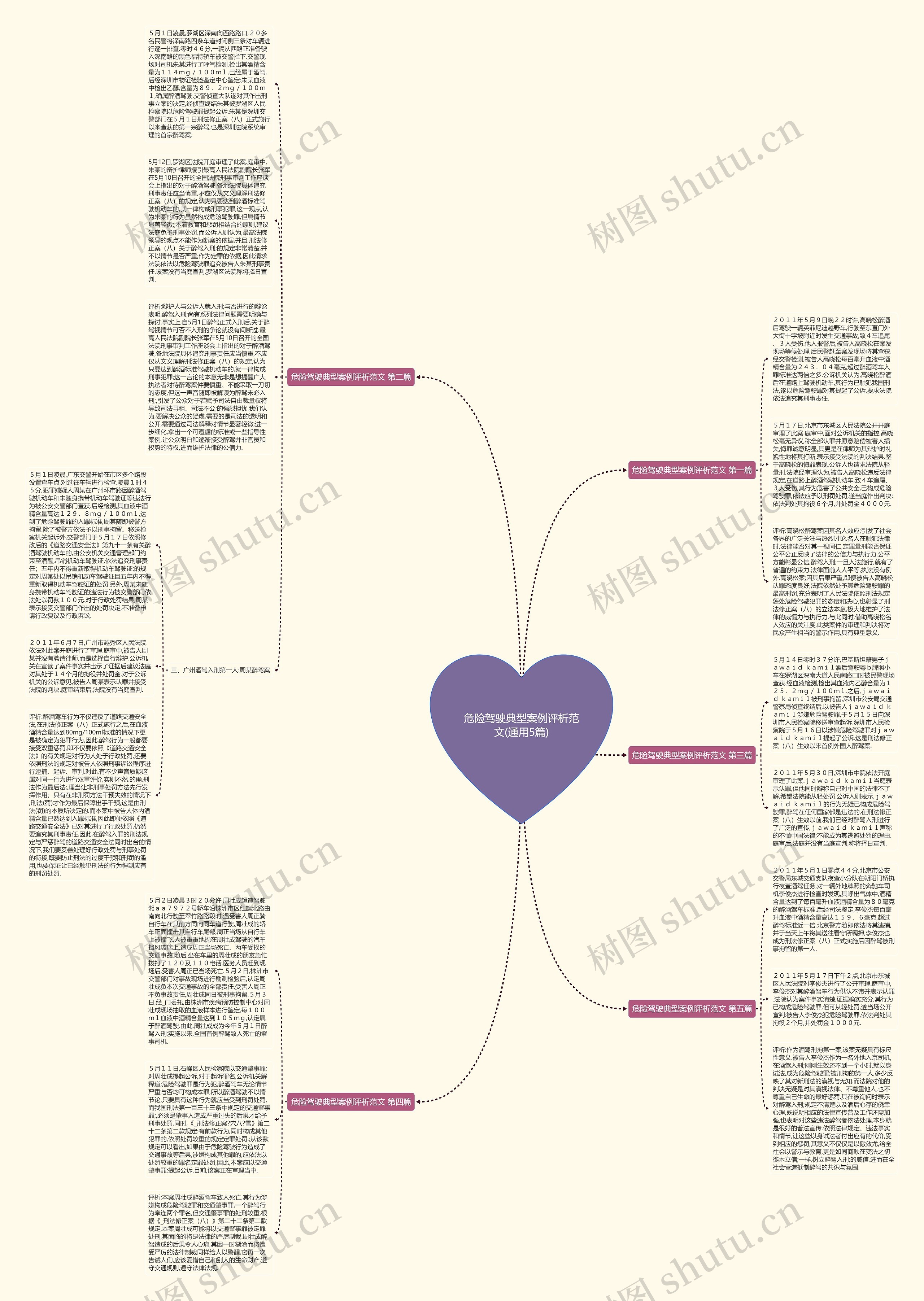 危险驾驶典型案例评析范文(通用5篇)思维导图