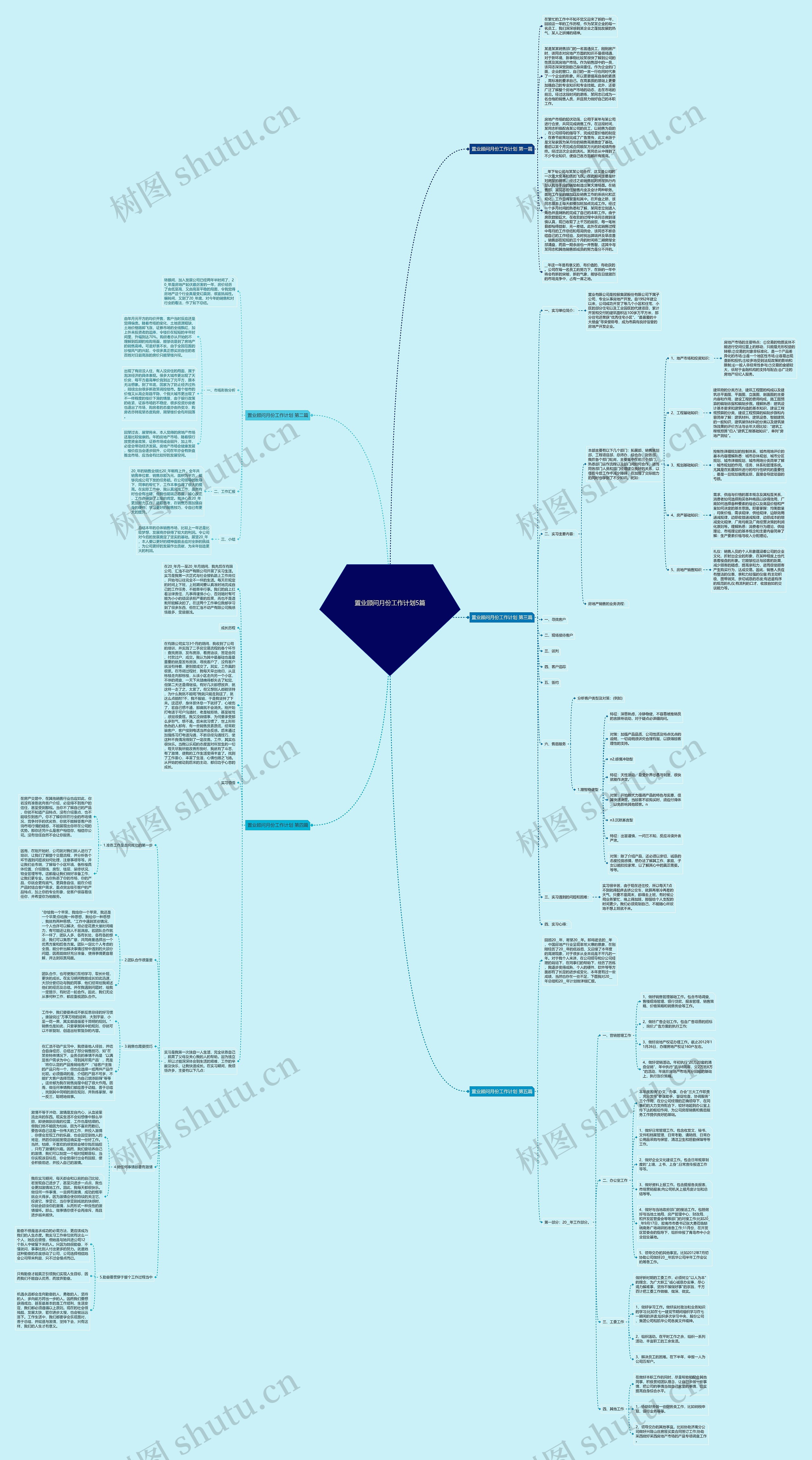 置业顾问月份工作计划5篇思维导图